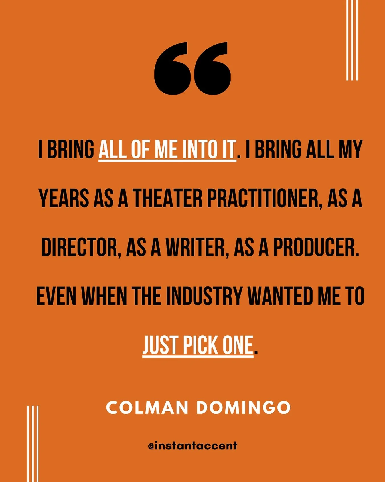 A little motivation as we head into a new week. We love this from the titan that is Colman Domingo on doing you and unapologetically. 🔥🔥