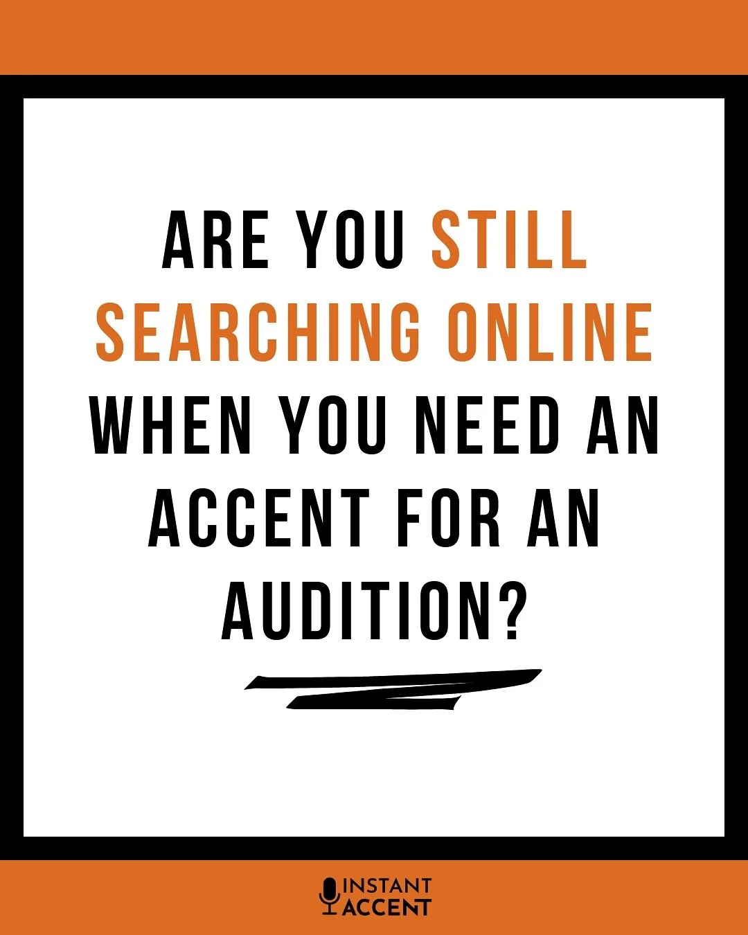 Instant Accent is here to stop you scouring the web when you get a tricky accent for an audition!

Take the guess work and stress out of accent prep. 🙌🏾

We will have the lines you need read by a speaker with that accent so you can be sure of the a