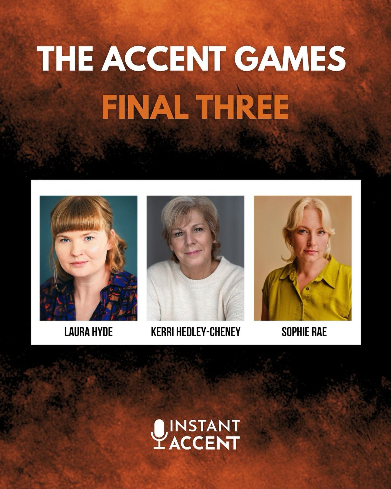 📣 MEET THE FINAL THREE! 📣

Join us in showing love and a MASSIVE round of applause and congratulations to the final three of our latest Accent Games: Representing the North!

✨ Laura Hyde @lauraruthiehyde
✨ Kerri Hedley-Cheney @actor_kerri_hedleych