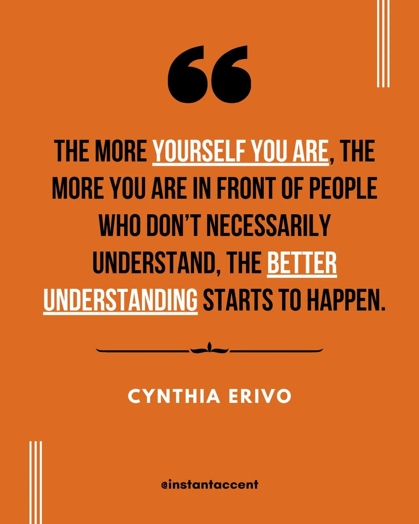 In honour of wicked part 2 taking over our socials recently here are some WISE words from the &lsquo;wickedly good&rsquo; Cynthia Erivo. ✨✨

Never compromise and never shrink.

As the year starts to wind down we at Instant Accent want to spread the w