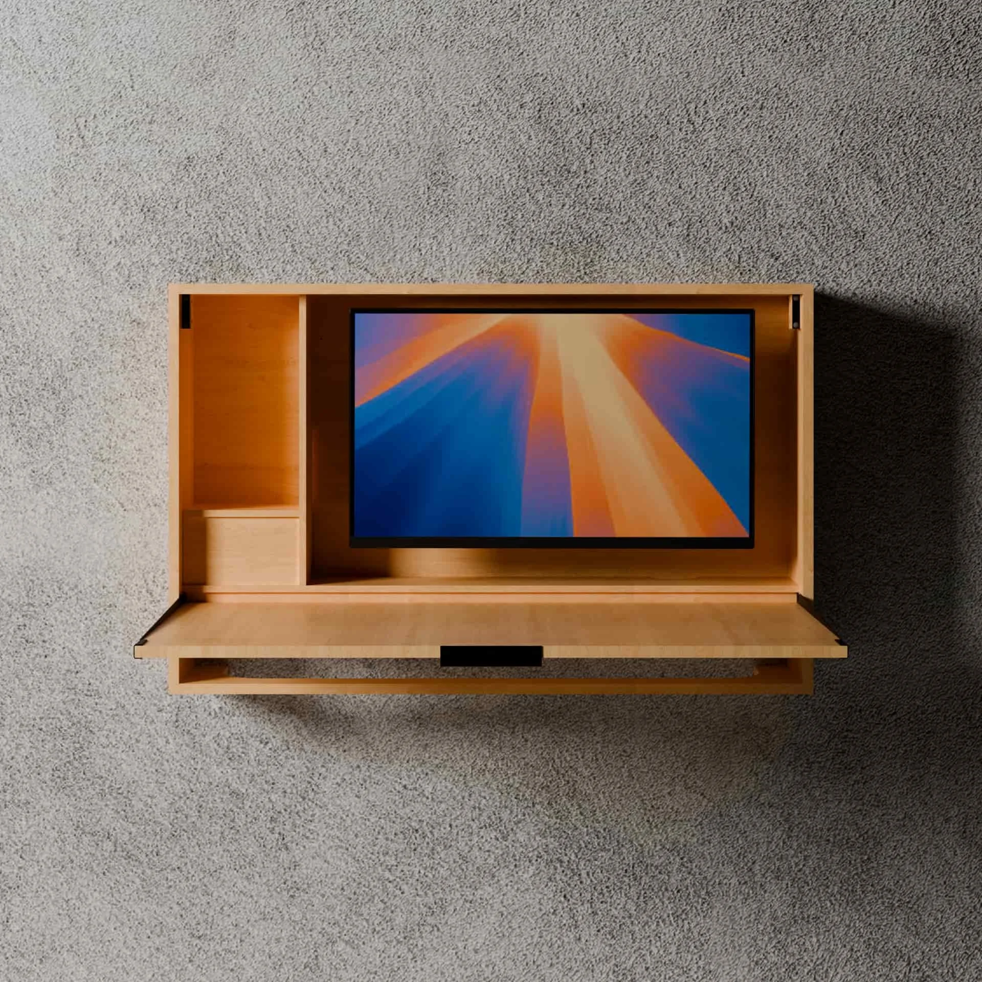 Razorclam 44 Murphy Desk Birch 32 Monitor