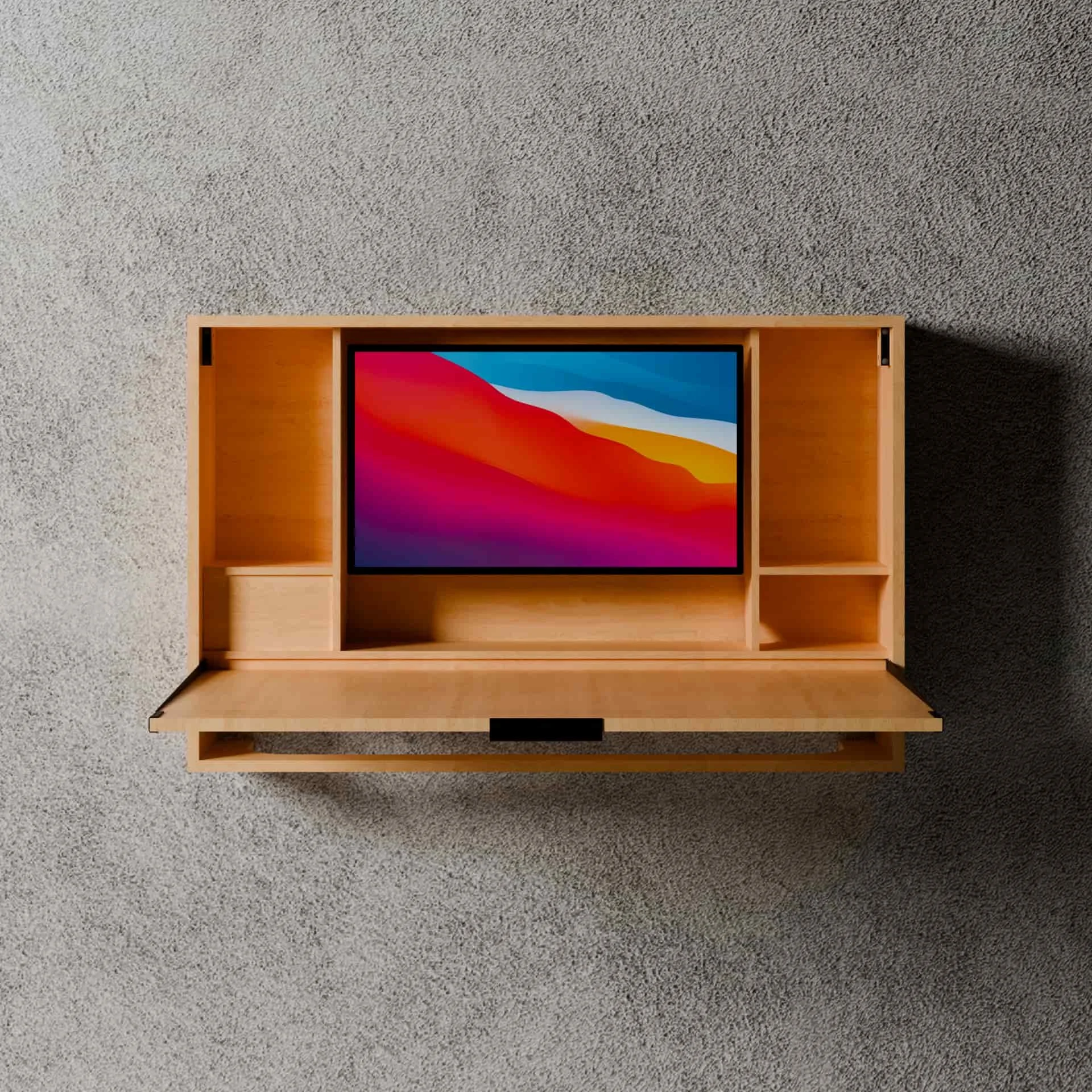 Razorclam 44 Murphy Desk Birch 27 Monitor