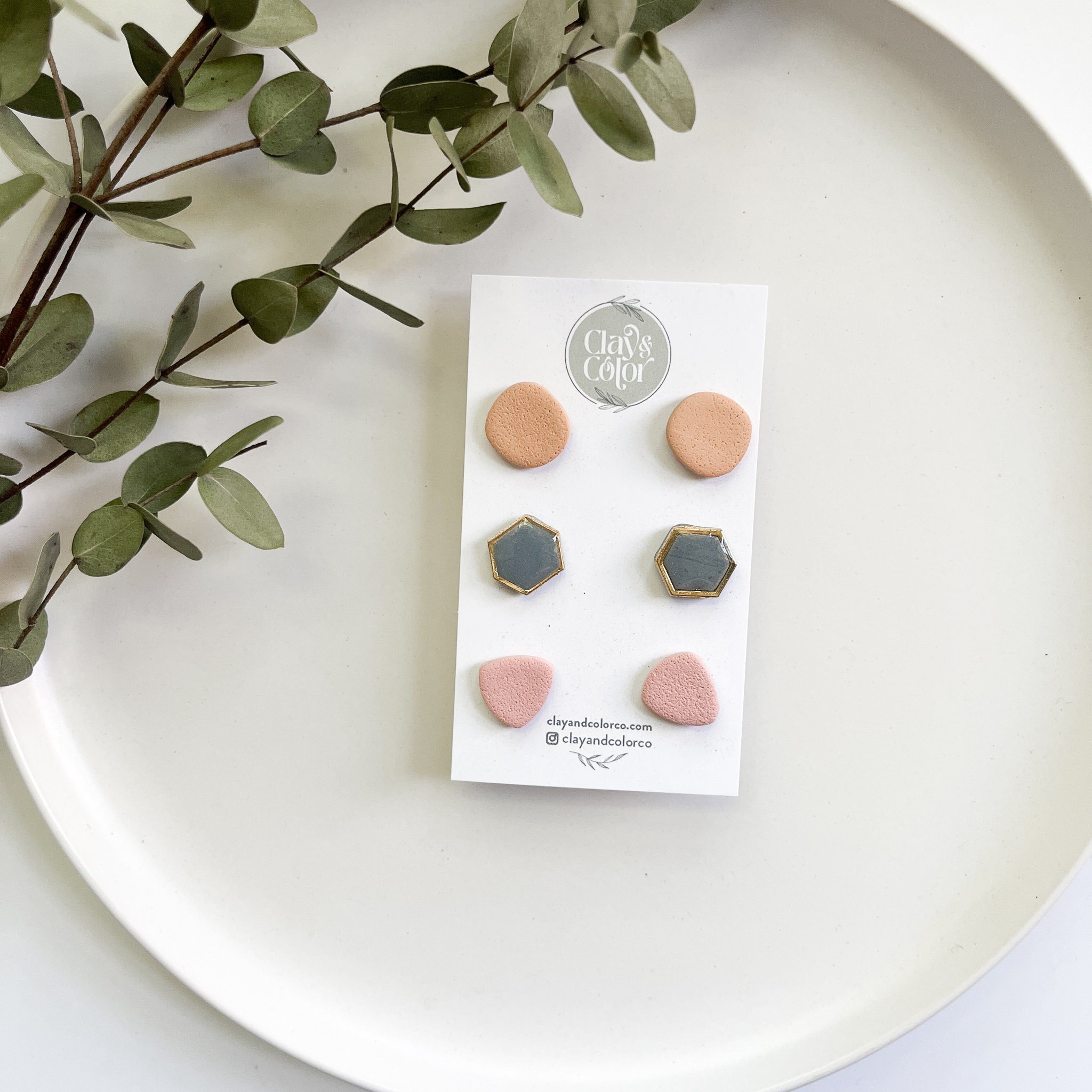 Fall Neutrals Stud Pack, Polymer Clay Jewelry, Fall Accessories, Mix and Match Studs, Clay Jewelry