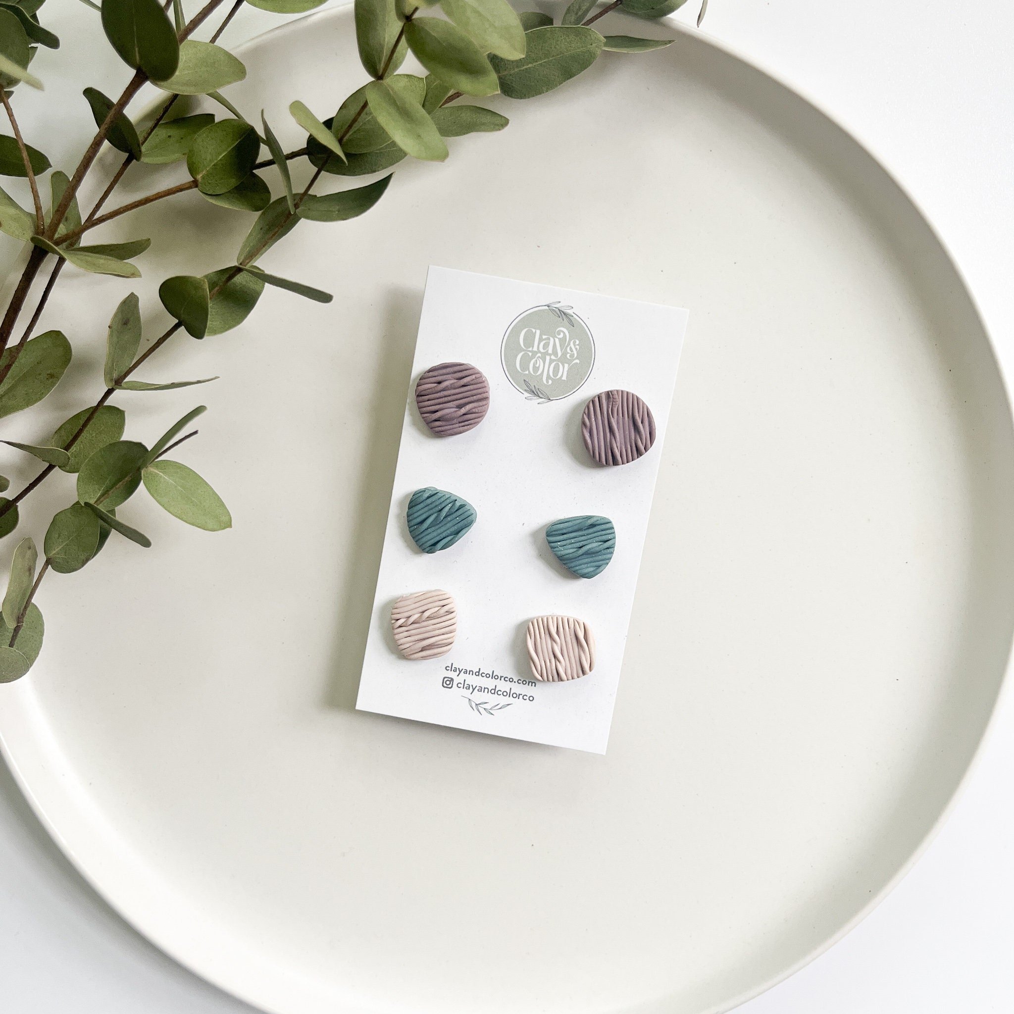 Sweater Weather Stud Pack, Polymer Clay Jewelry, Fall Accessories, Faux Knit Earrings, Clay Jewelry