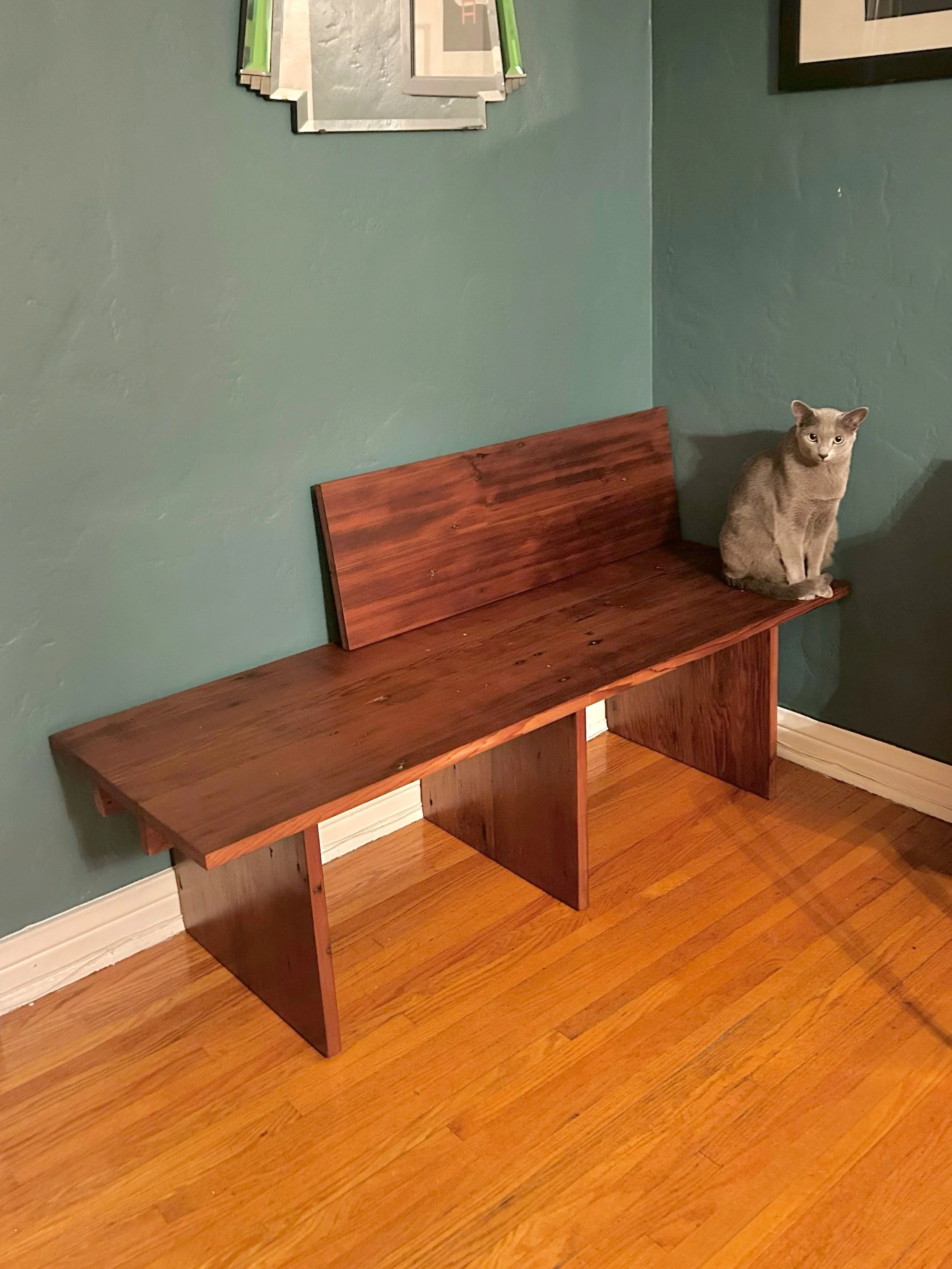 reclaimed bench ~ redwood