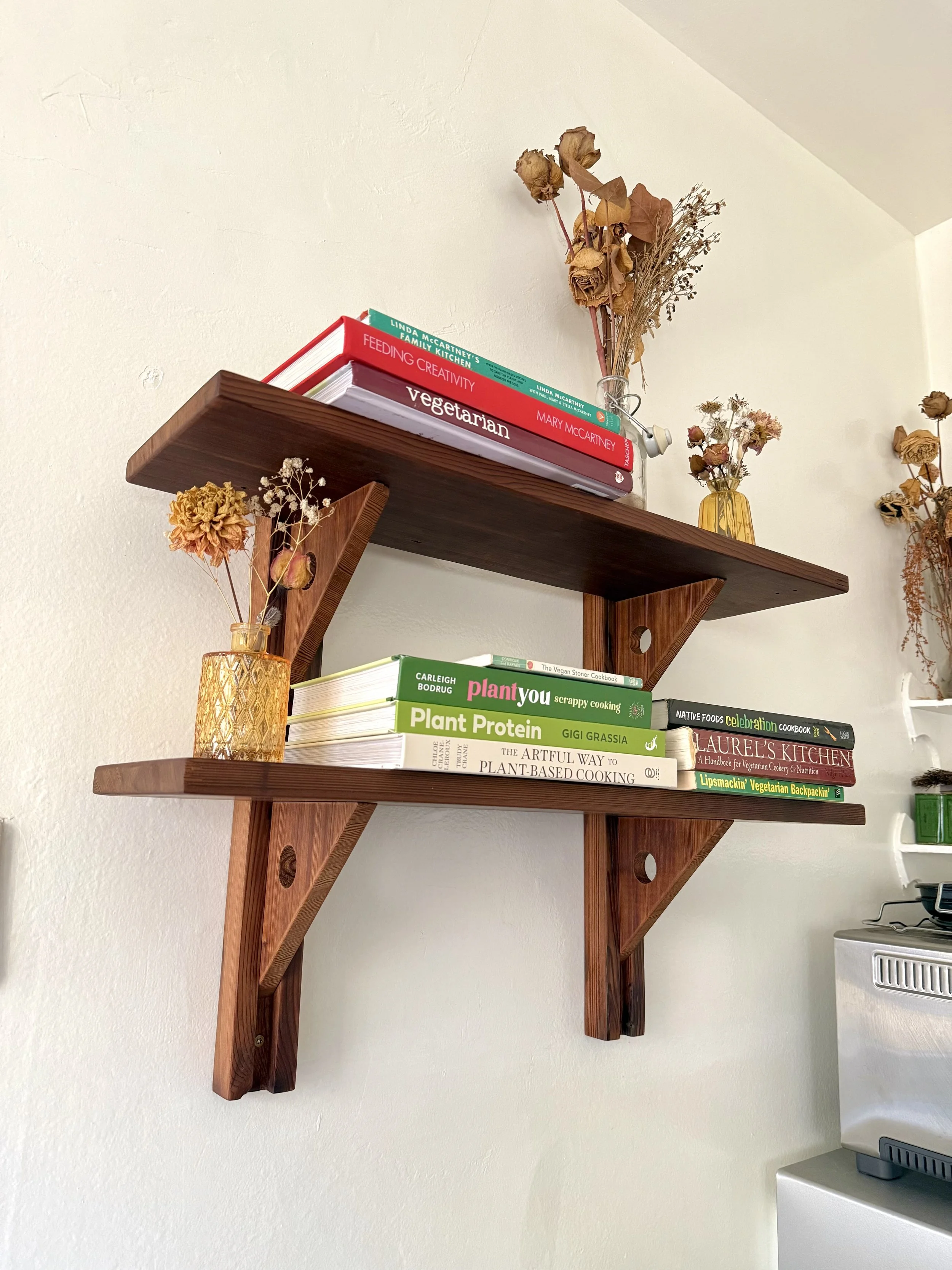 custom shelves ~ reclaimed redwood