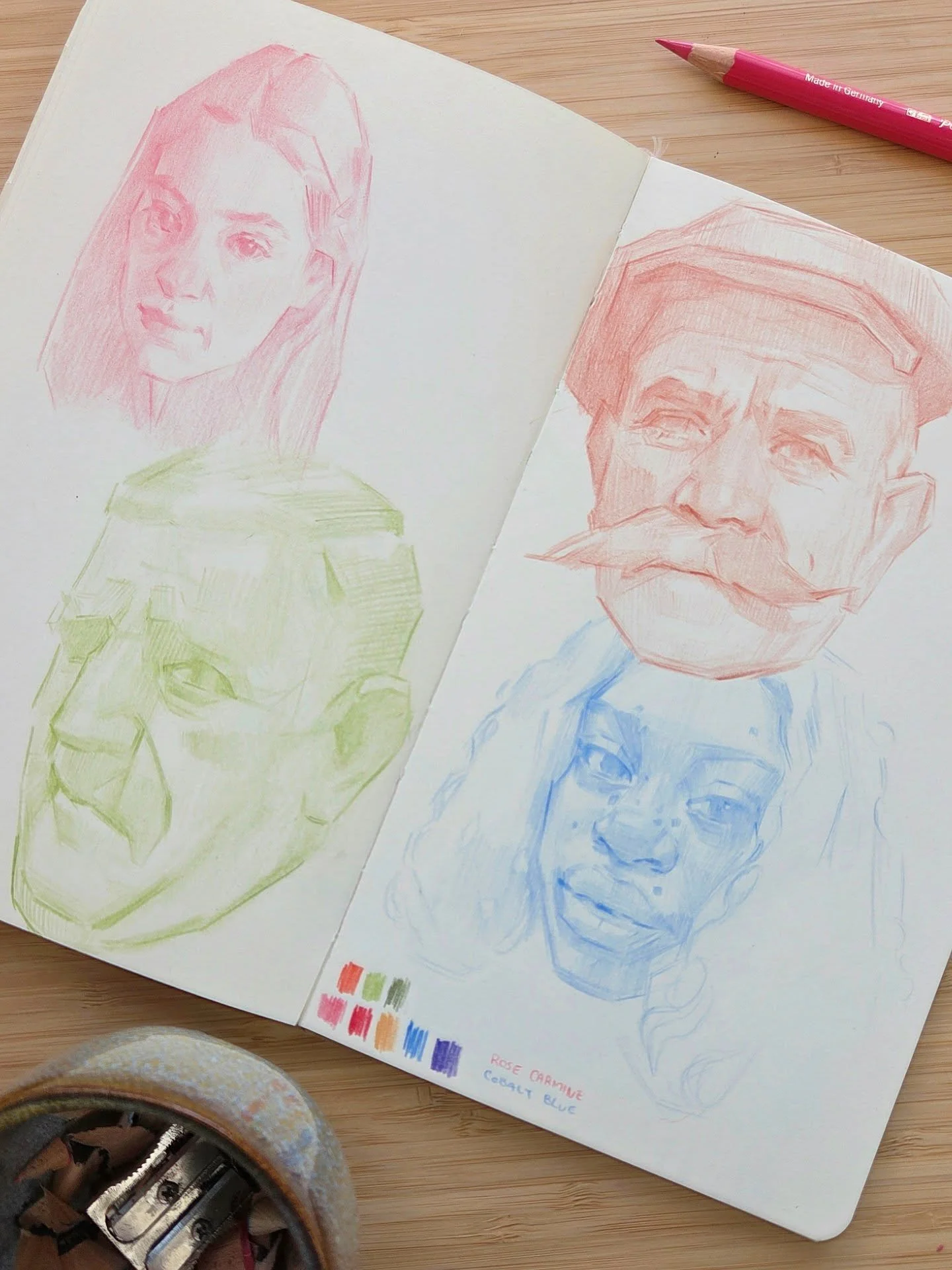 Some colored pencil portrait sketches from last month 🌷 #sketchbook