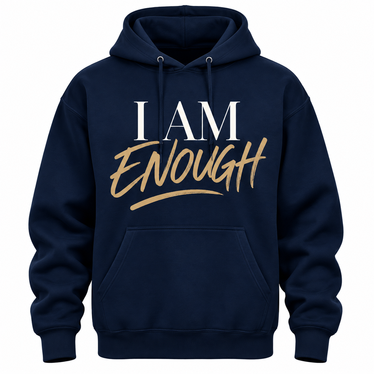 Navy Hoodie with I Am Enough Design.png