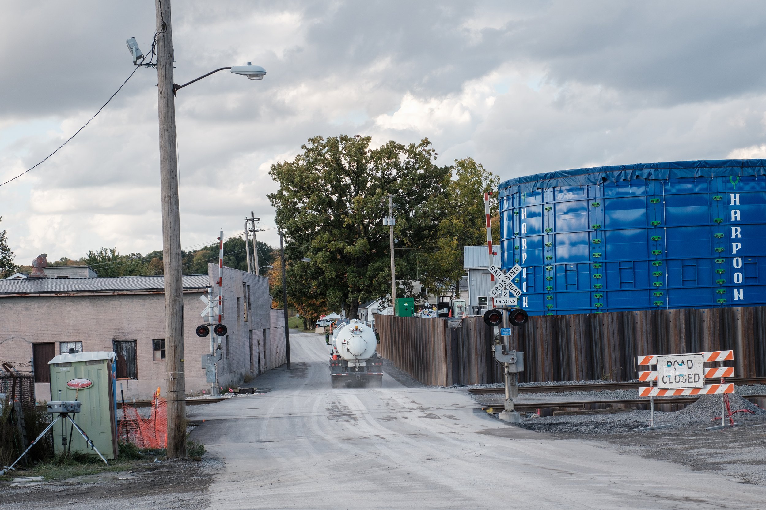 The contractor entrance to the clean up site in East Palestine.