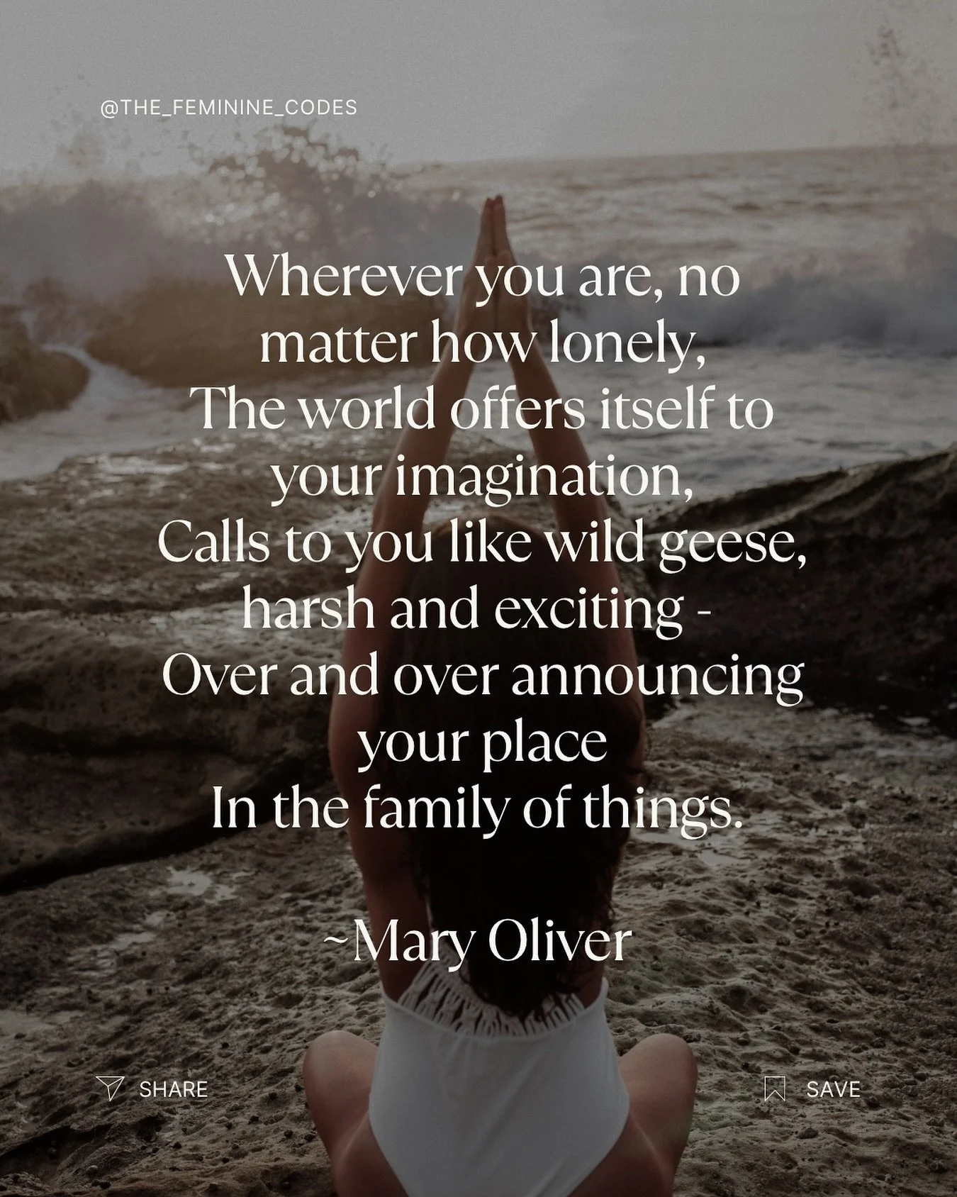 Wherever you are, no matter how lonely you are, nature calls to you, reminding you of who you are and your unique place in the world. It can reignite your imagination if you let it. It reconnects you with your soul and the gifts that you brought with