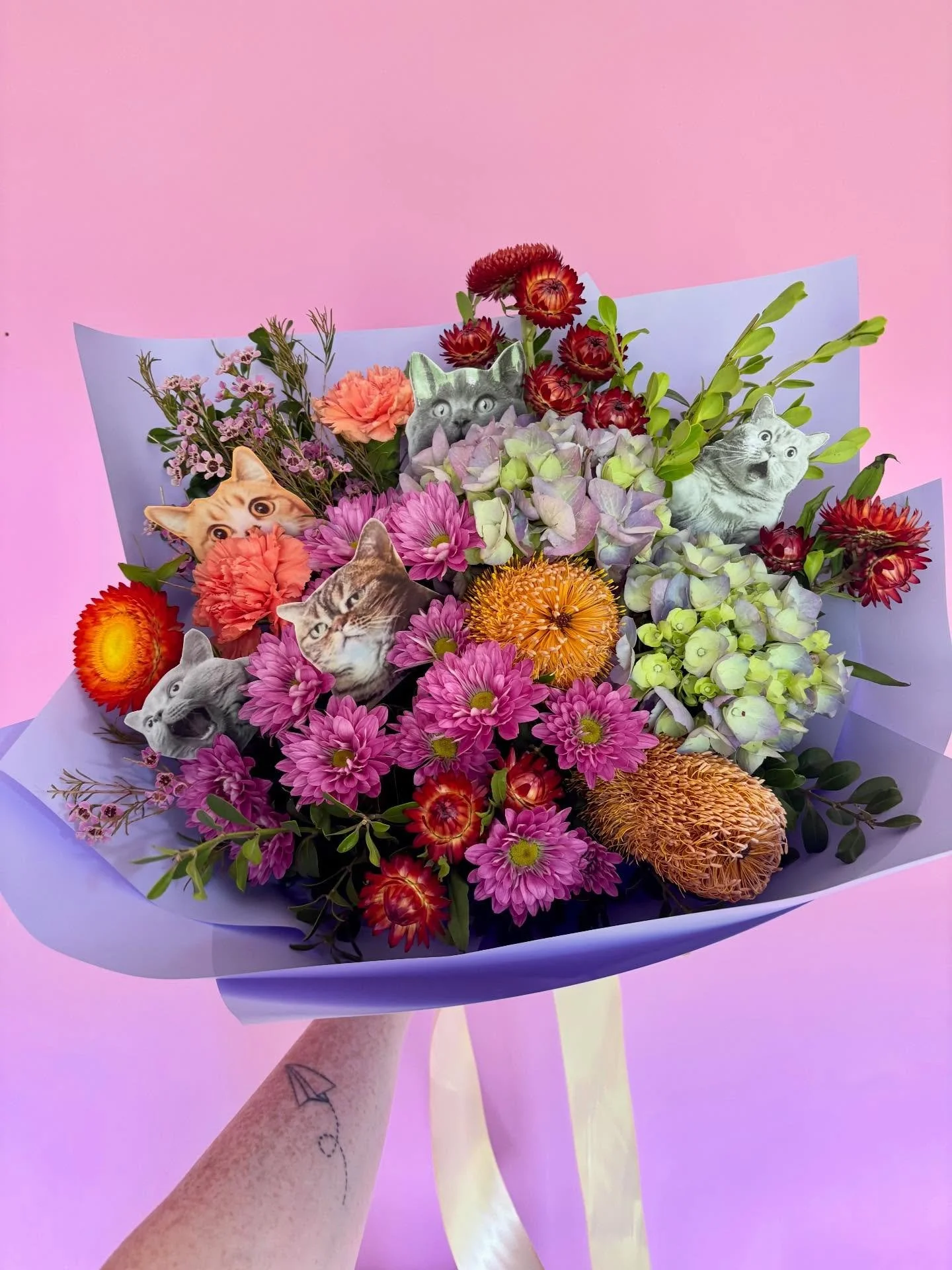 Customer - &ldquo;She loves natives, the colour purple and cats&rdquo; 
 Me - &ldquo;say no more ✋&rdquo; 

Have a lovely weekend everyone. I&rsquo;ll be the studio tomorrow from 9am to 12pm 🤗