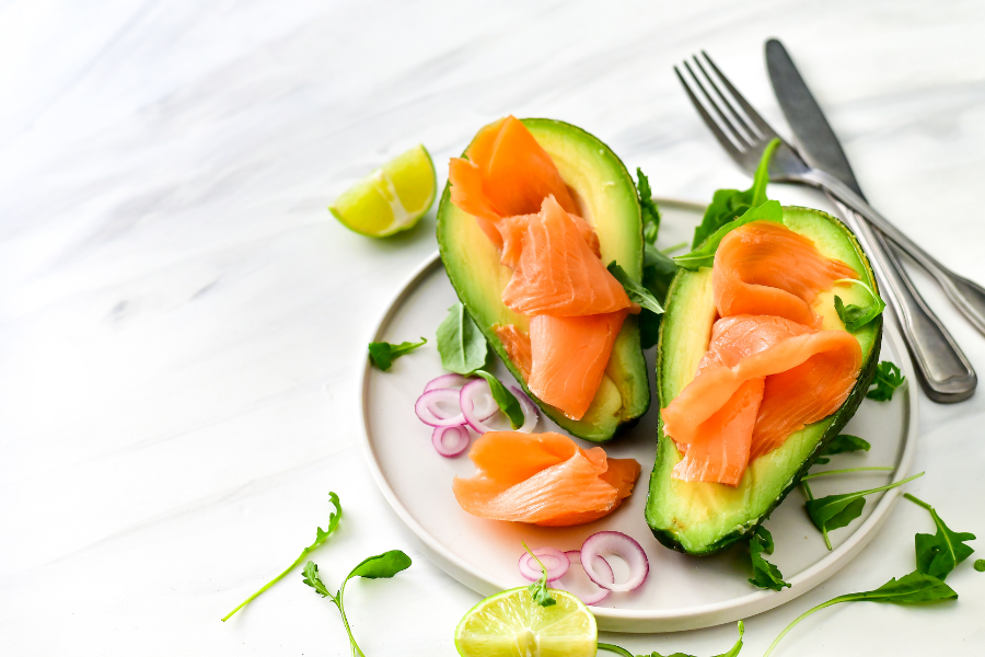 Avocado with smoked salmon