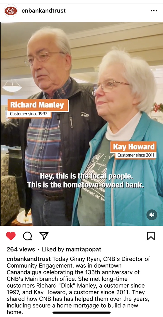 Celebrating the anniversary Main Office branch of Canandaigua National Bank & Trust.