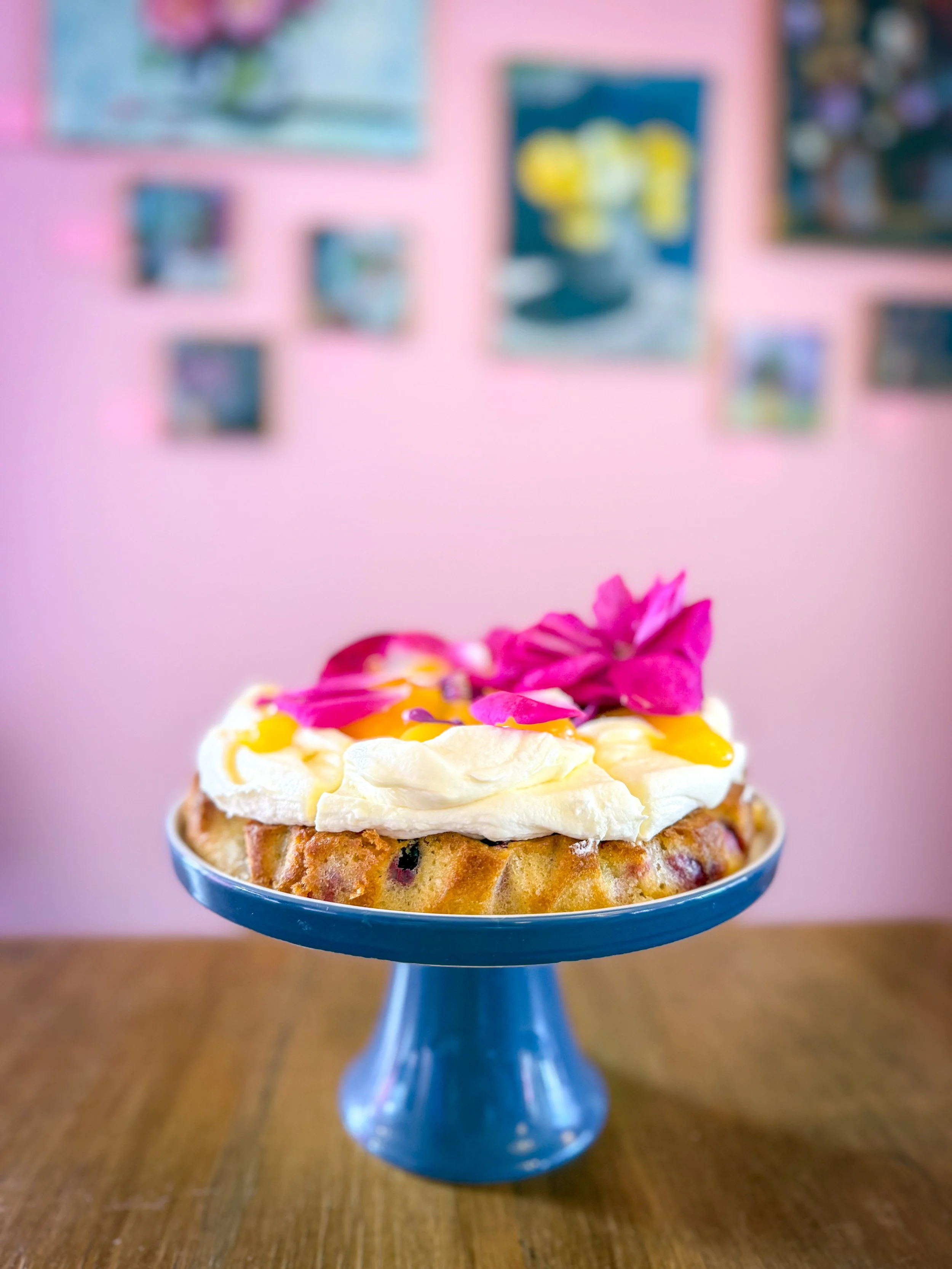 Boysenberry, Almond + Lemon Curd Cake