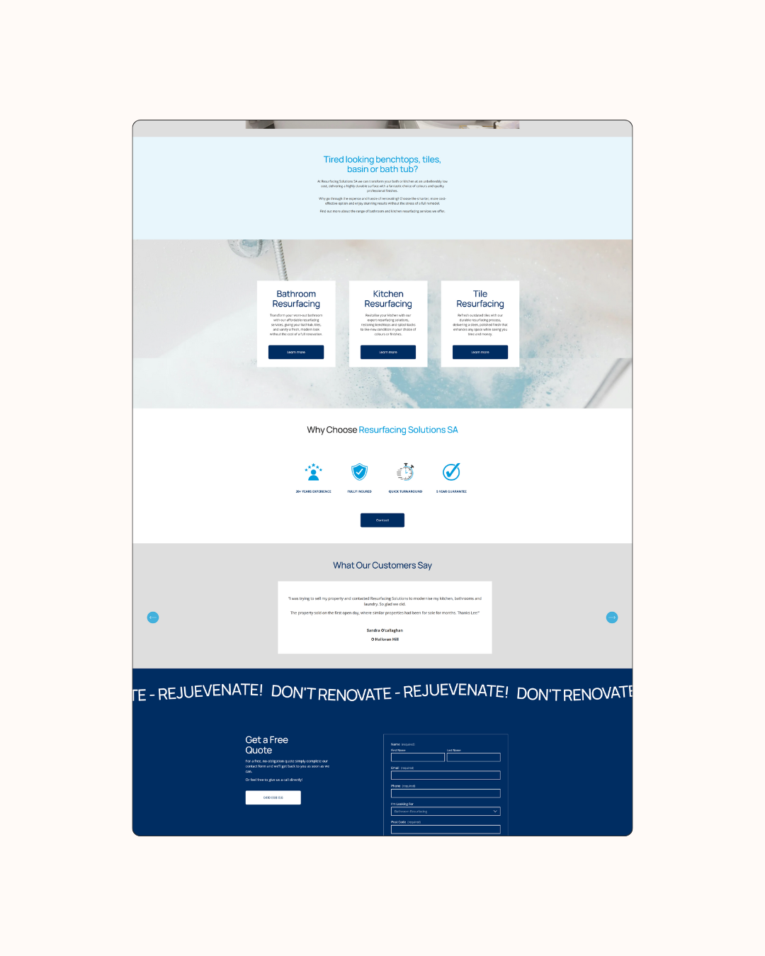 Resurfacing solutions website