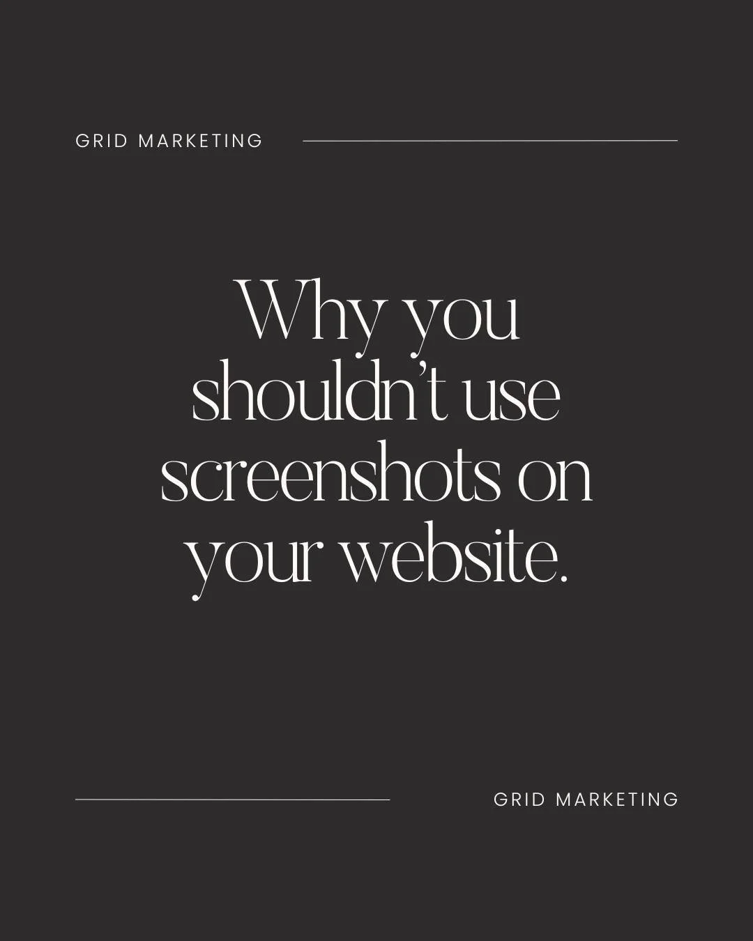 In a world where everything and anything online can be screenshot it can feel like an easy way to get imagery for your website.

The reality is that screenshots are not high quality and will look fuzzy on larger screens. Not a good look!

Save screen
