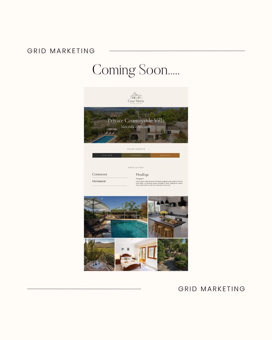 HOLA Amigos! Coming soon a new Squarespace website for Casa Maria in Spain 🇪🇸 

As a kid we used to go to this part of Spain a fair bit and it's a stunning part of the world. 

Loving the olive and burnt orange accents along with a clean off white 