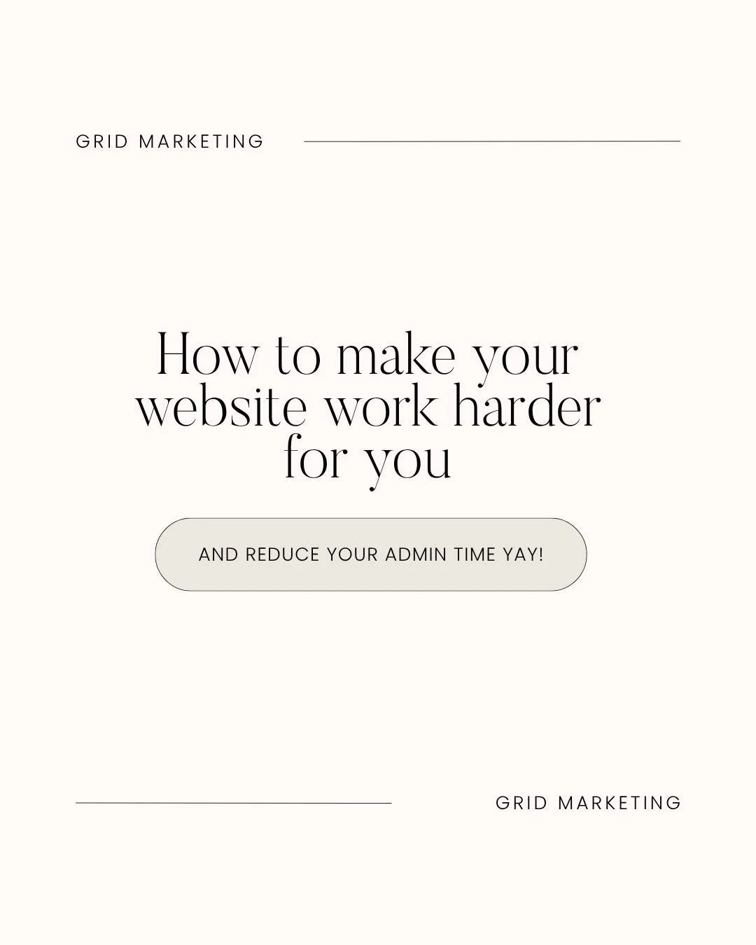 Morning! Drowning in admin? Here's how your website can be taking things OFF your busy spinning plates.

How does this sound?

&rarr; Less back-and-forth emails
&rarr; Less repetitive questions
&rarr; Less admin clogging up your day

And the bonus is