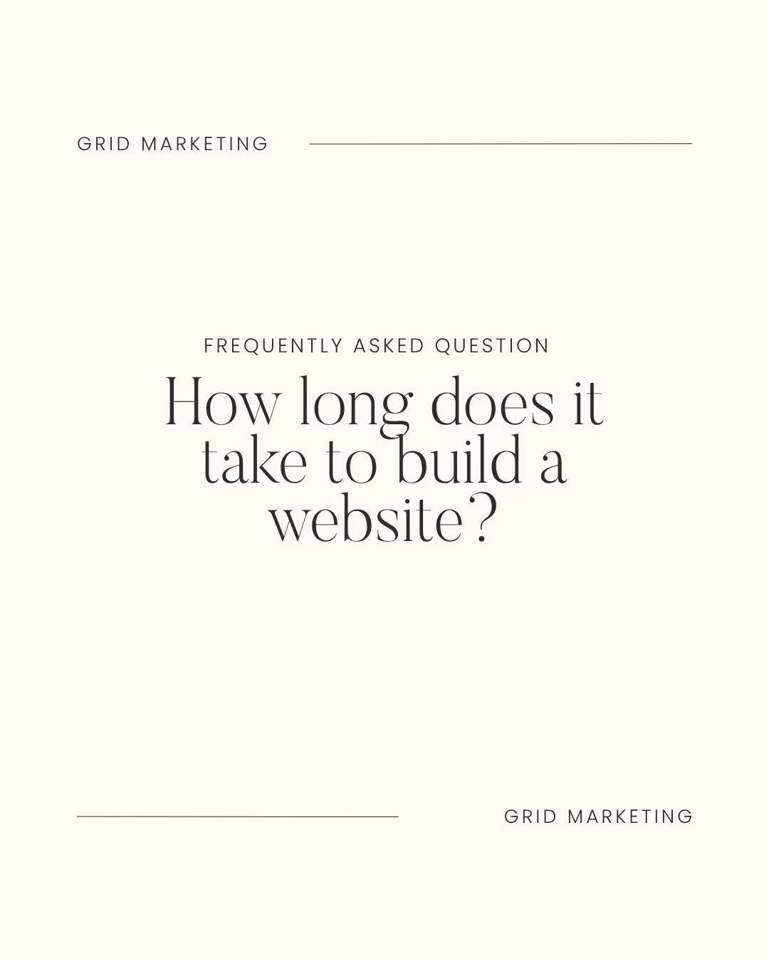 So&hellip; how long does it actually take to build a website?

Short answer is that it depends.

The timeline really comes down to the size of the site and what it needs to do. A simple service based website might take a couple of weeks, while someth