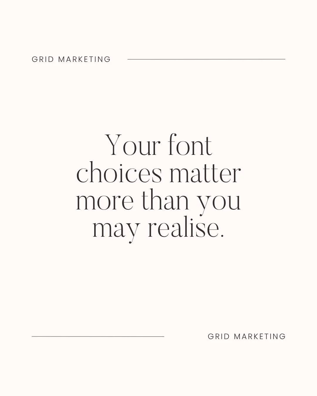 Starting the week by reminding you that your font choices matter alot more than you may realise.

Fonts shape how people experience your brand before they even read the words. The right font can feel premium, modern, approachable or trustworthy. The 