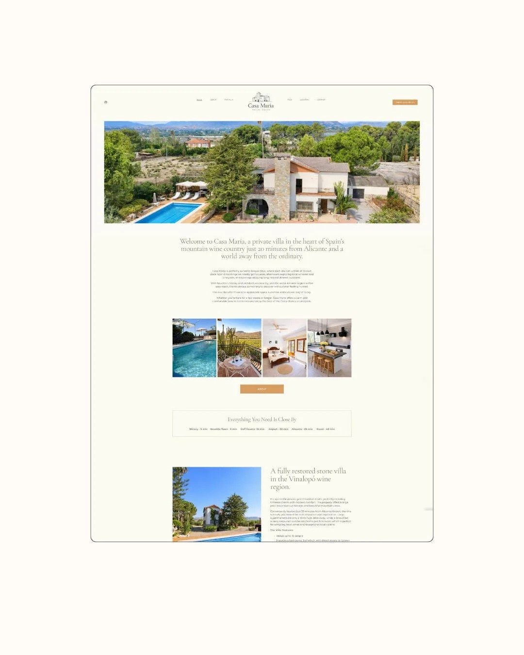 Escape to Casa Maria! This beautiful 5 bed villa has been listed on Airbnb for a while however the savvy owners knew that wouldn't be enough for online visibility and given it's boutique design and layout it was deserving more than just a templated l