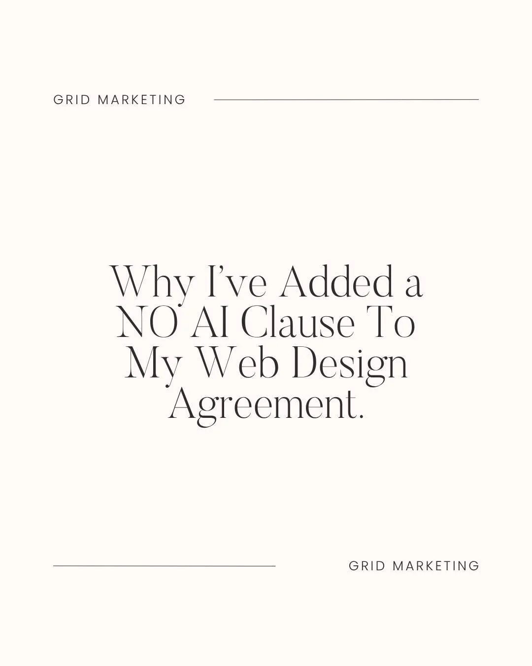 It&rsquo;s a bold step but it's also a boundary for me because I feel that we need to keep web design human. 

With this in mind, I&rsquo;ve officially updated my agreement to no longer accept AI-generated briefs or AI revision requests.

Why? I&rsqu