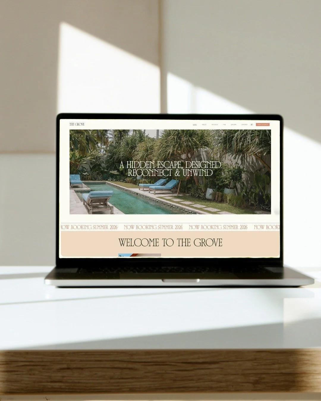 Template number 3 The Grove dropping soon.

Designed on Squarespace and perfect for AIRBNB or Holiday rentals.

Change the fonts, colours and photos, add your own text and BAM! You've got a great looking website that's aligned with your brand offerin