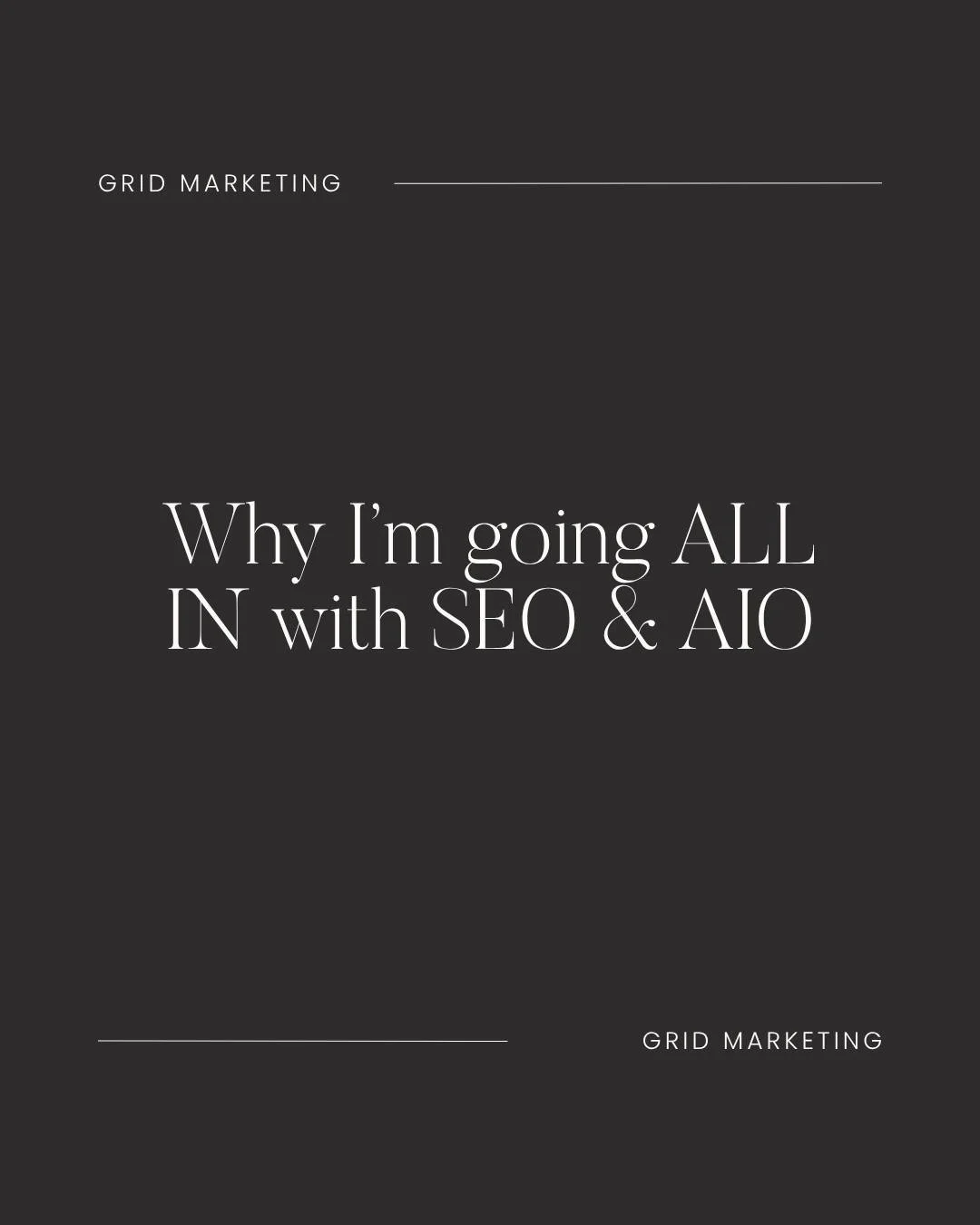 Over the past few months, I've made a conscious decision to spend less time chasing social media algorithms and more time building something that lasts. Enter SEO and AIO in to the chat!

Don't get me wrong, social media still has its place. I've met