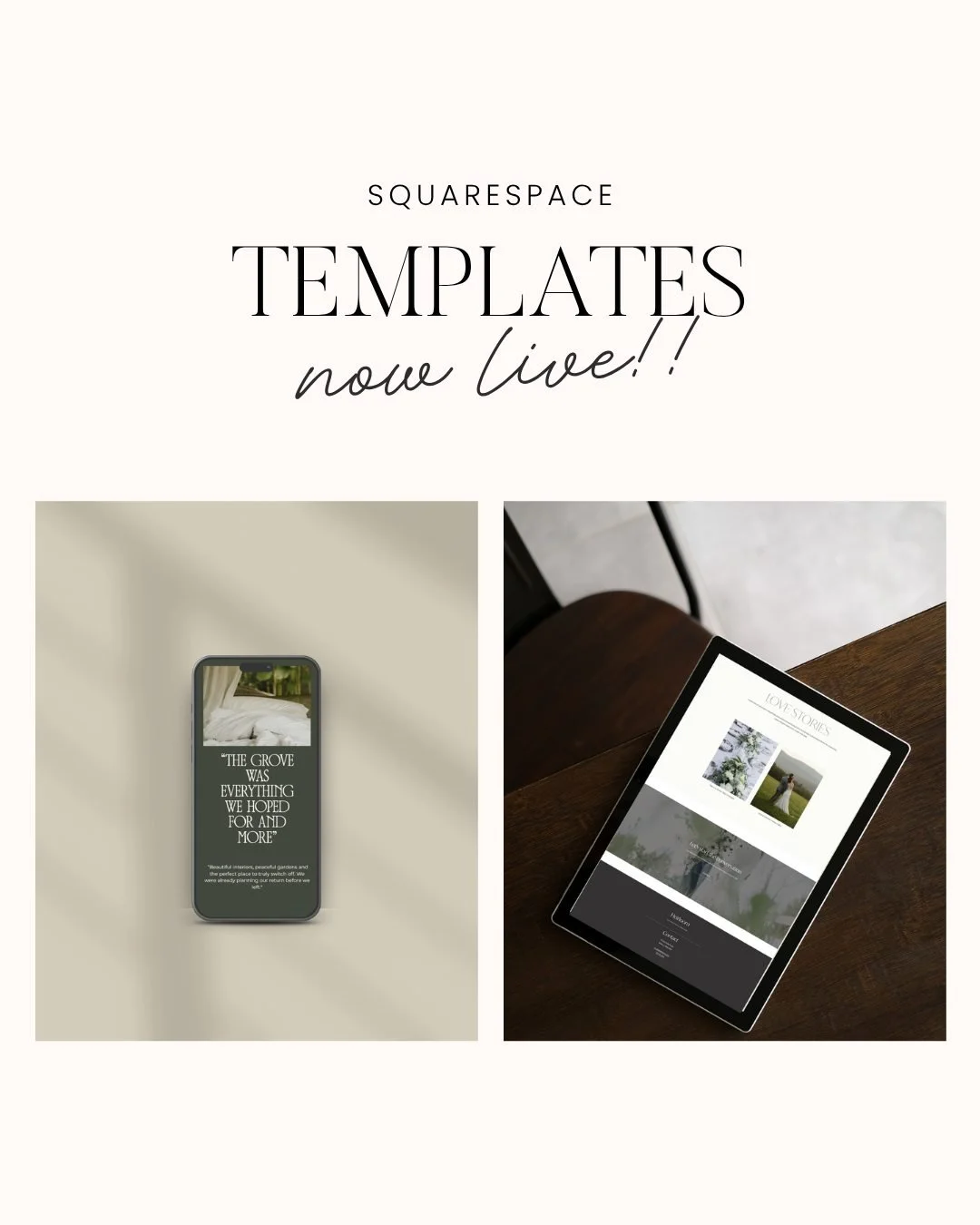 Ever considered a Squarespace template?

They're a great way to get a polished look online for a fraction of the cost of a custom designed site.

I've recently created 3 designs with more coming soon!

&rarr; The Grove - for holiday accommodation or 