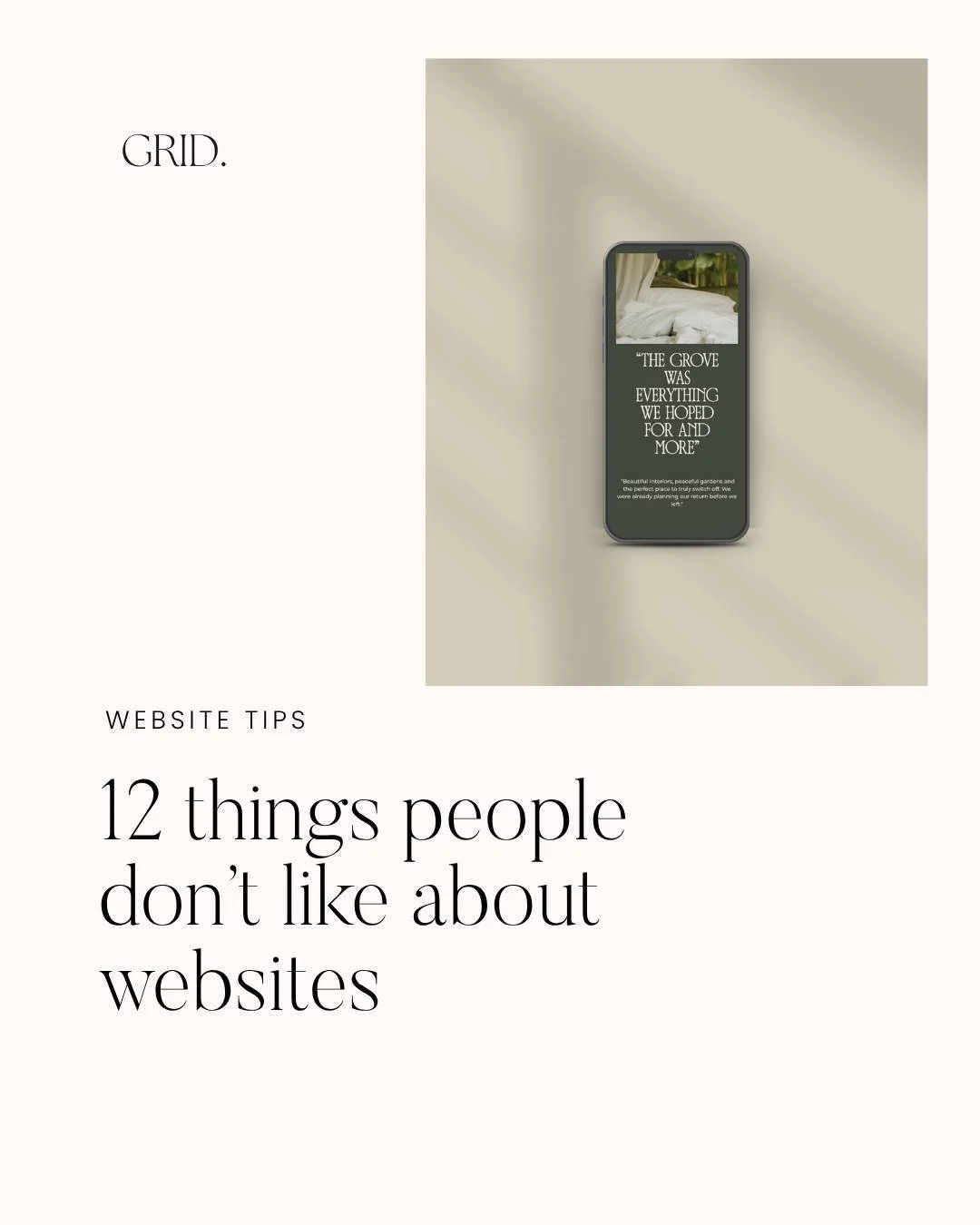 Whether your website is new or overdue for a refresh, these are the most common issues that frustrate visitors and could be costing your business enquiries!

Performance

&rarr; Slow loading pages

&rarr; Poor mobile experience

User Experience

&rar