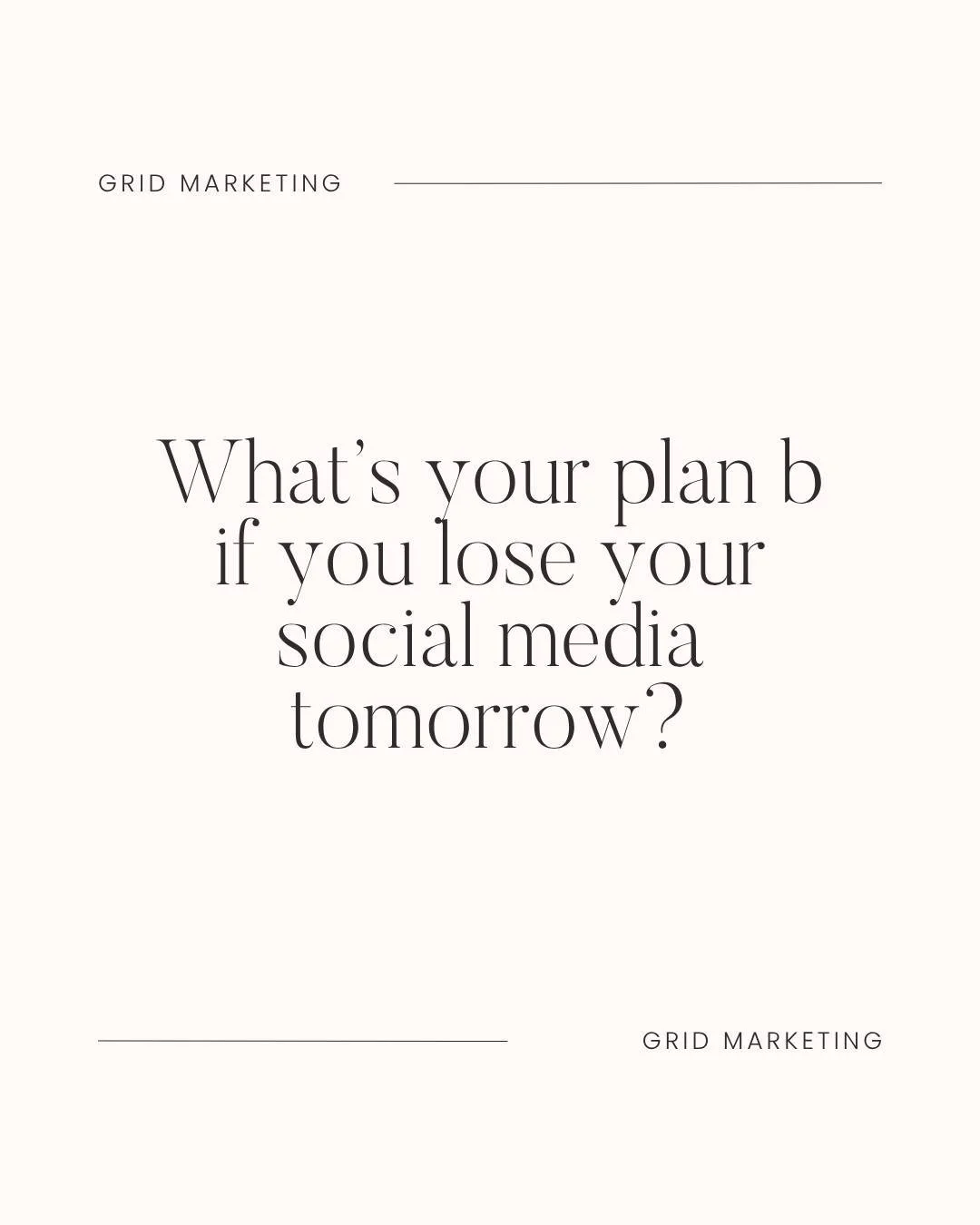 It&rsquo;s probably not something you particularly want to think about, but what would happen to your business if your Instagram or Facebook account disappeared tomorrow? 😬

Would people still know where to find you?

Social media is awesome for get