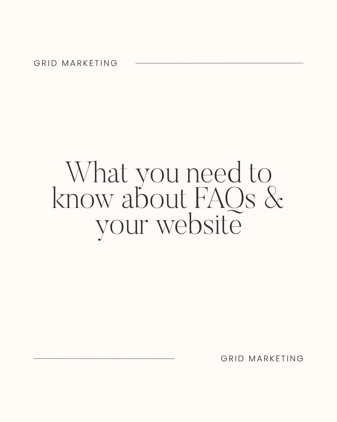 Let's talk about FAQs on your website, because they're doing more than you might think.

You know those questions you find yourself answering over and over again in emails, DMs or discovery calls?

There's a pretty good chance they should be somewher