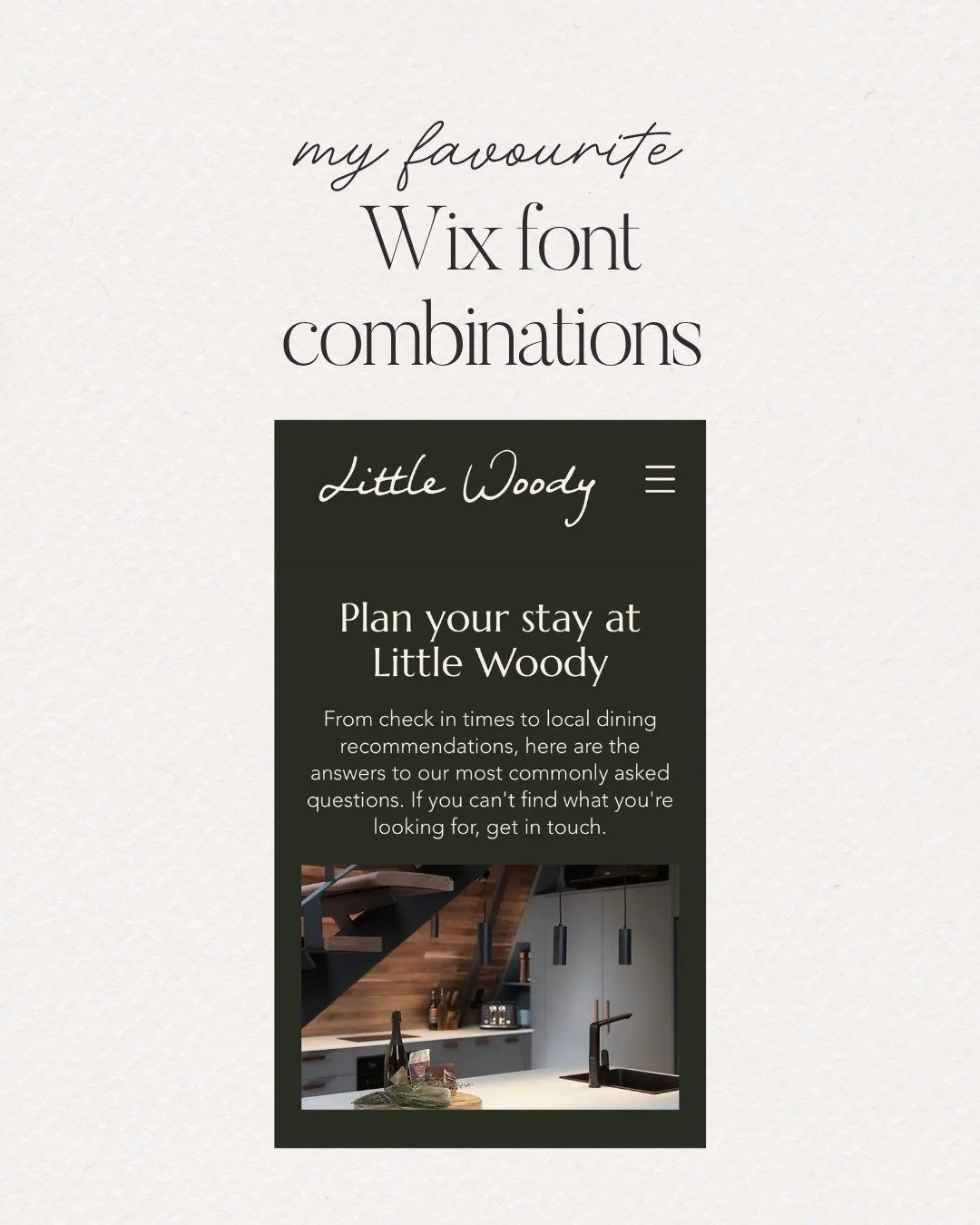 Let's talk fonts, because they really can make or break a website design!

I've put together a few of my favourite Wix font combinations, and it's amazing how much difference the right pairing can make.

Your fonts help set the tone for your whole we