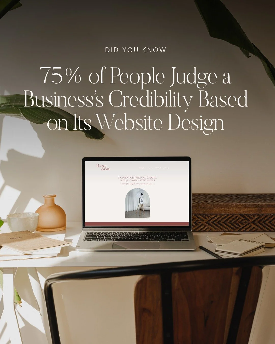 Your website might be making an impression before you've even had a chance to say hello! 

Research found that 75% of people judge a business's credibility based on its website design. That's a pretty big number.

And when you think about how much ef