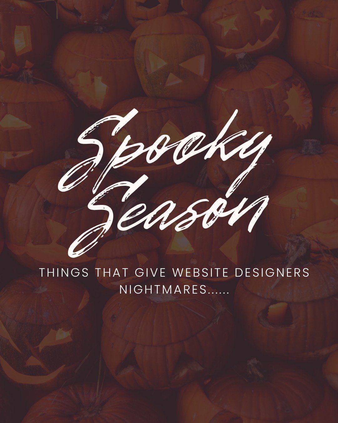 It's spooky season, so I thought I'd have a little fun with some of the website horrors I've come across over the years!

From disappearing contact forms to mobile layouts with a mind of their own, websites can sometimes do some pretty strange things