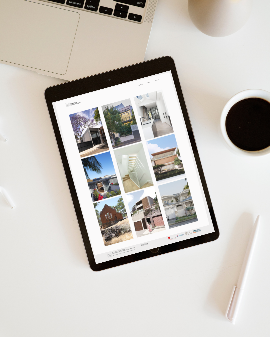 Home page of a portfolio website