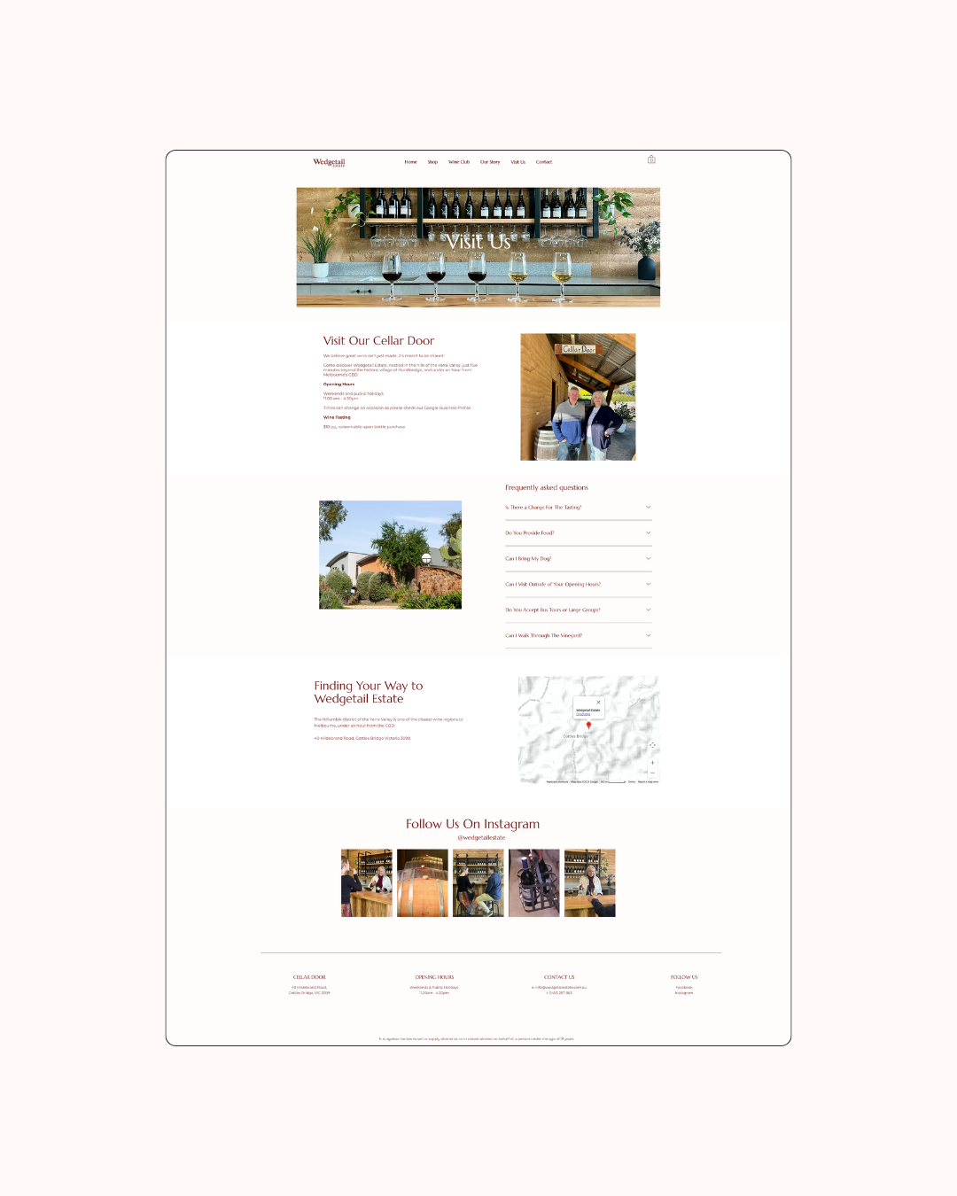 wedgetail estate wine website