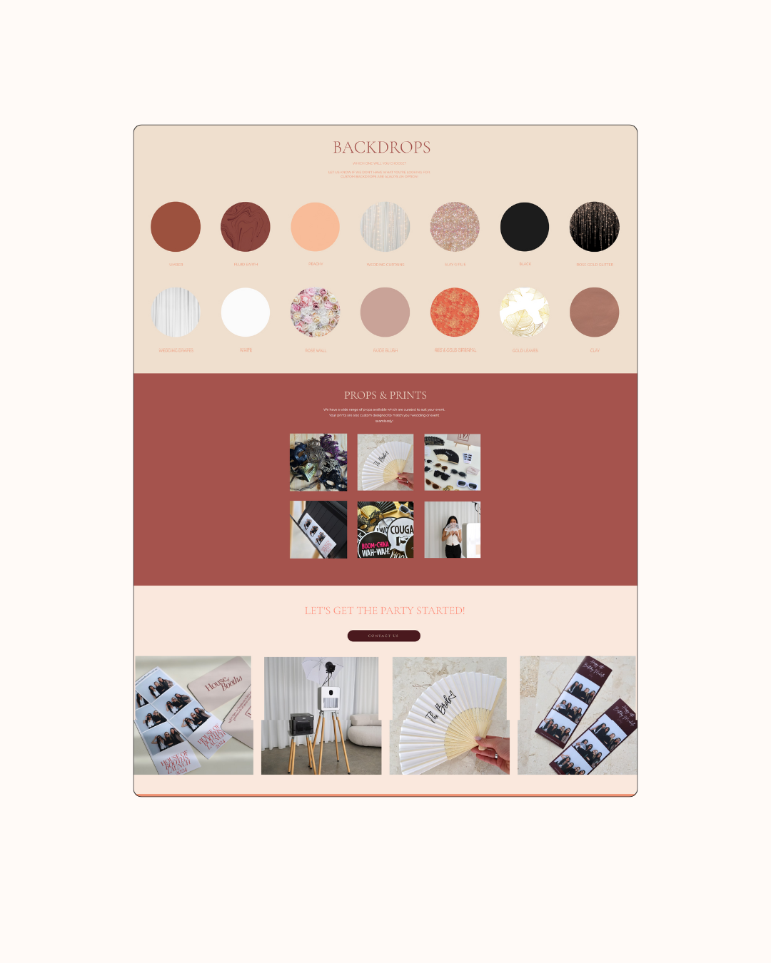 Photobooth website design