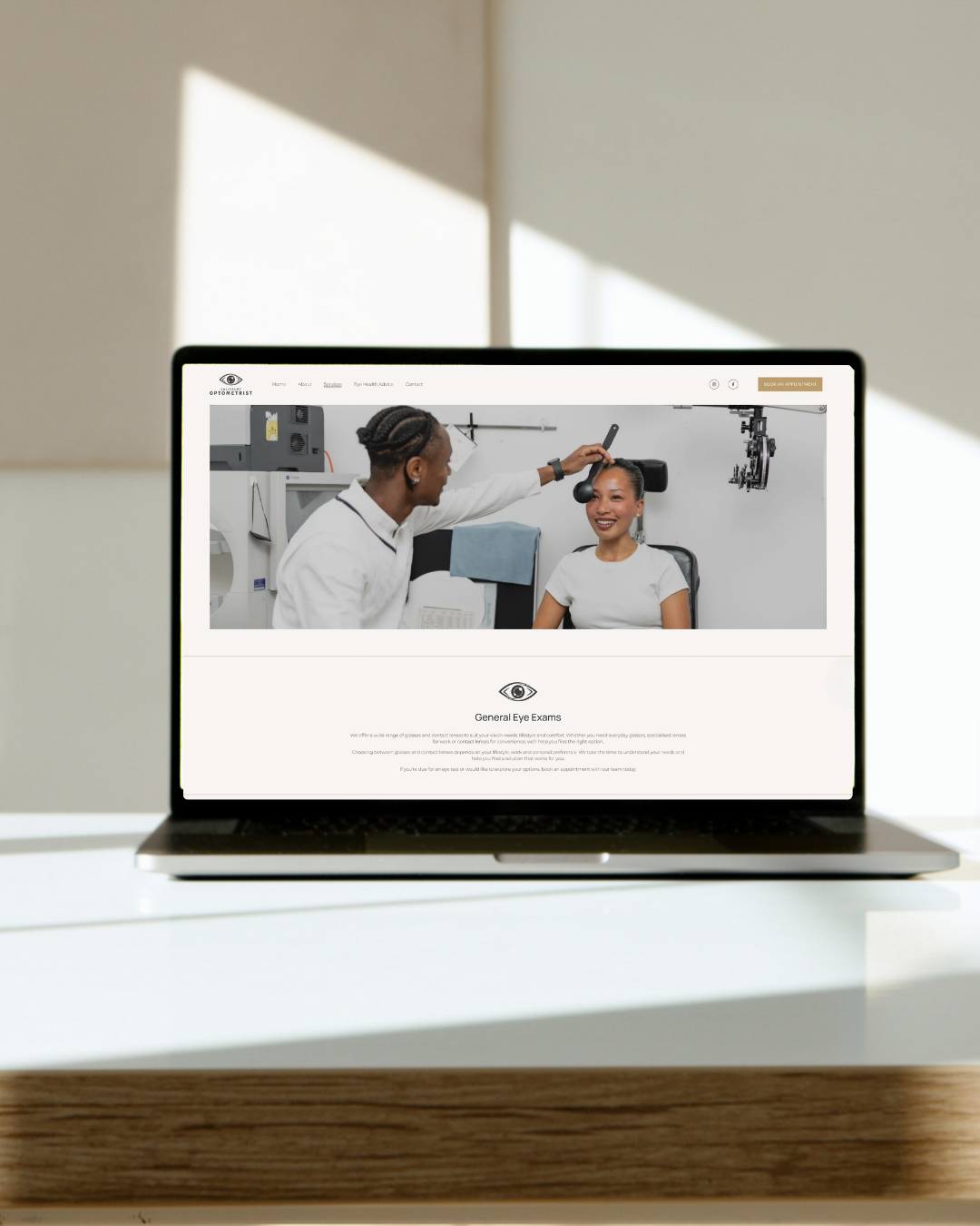 website for an optometrist