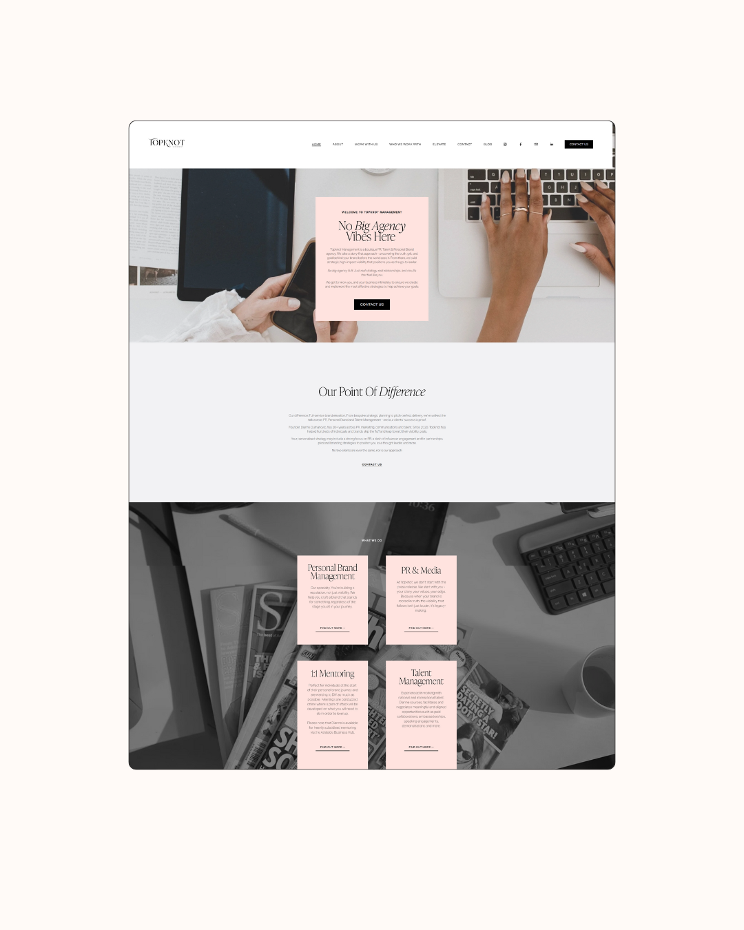 topknot management website design