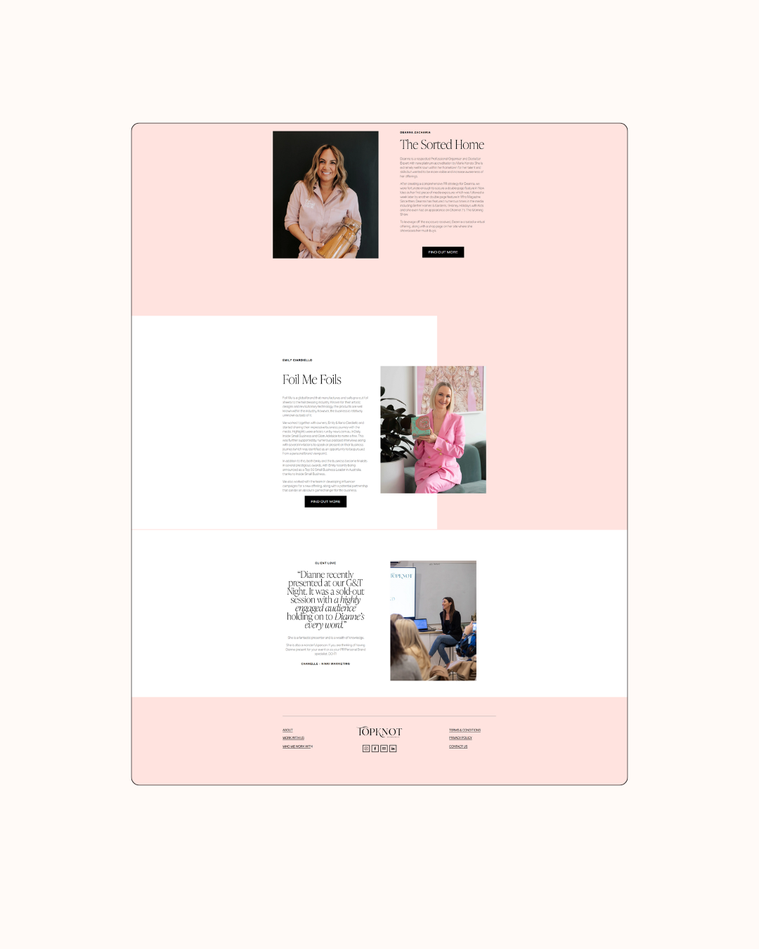 topknot management website design