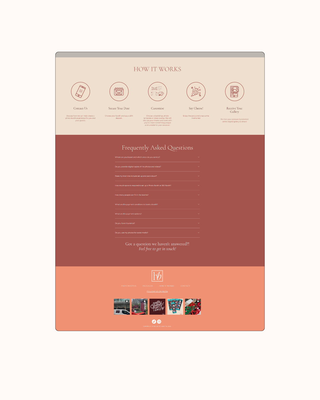 Photobooth website design