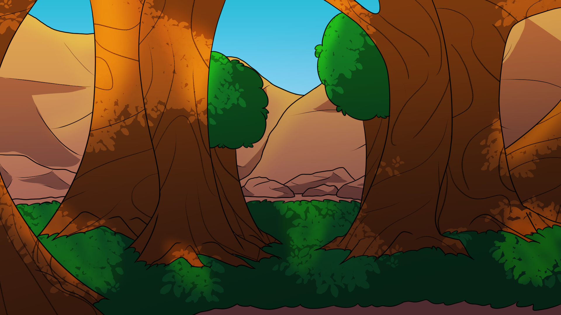 Environmental Design for a forest scene in The Tiny Pine - July 2025