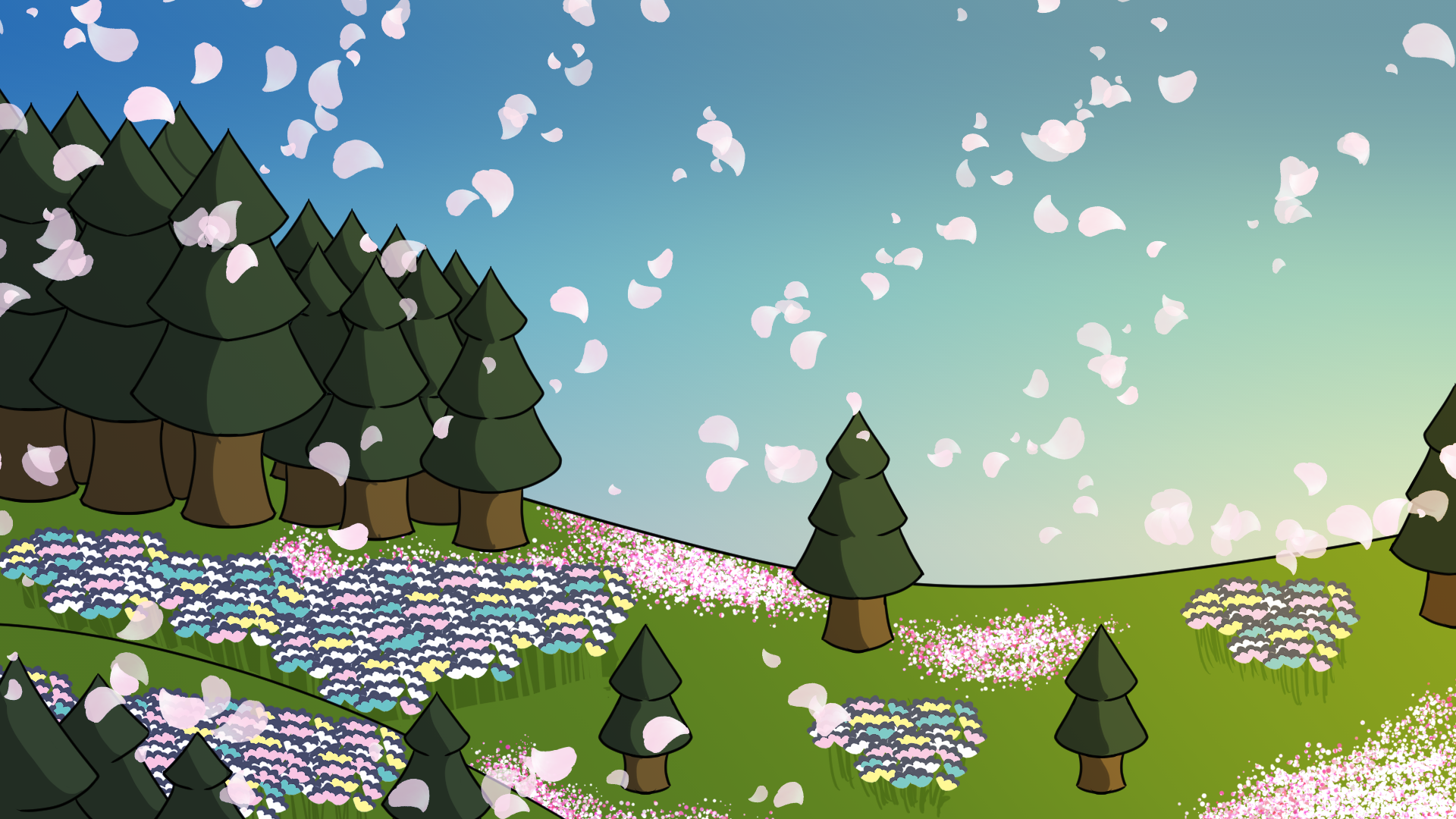 Environmental Design for a spring scene in The Tiny Pine - July 2025