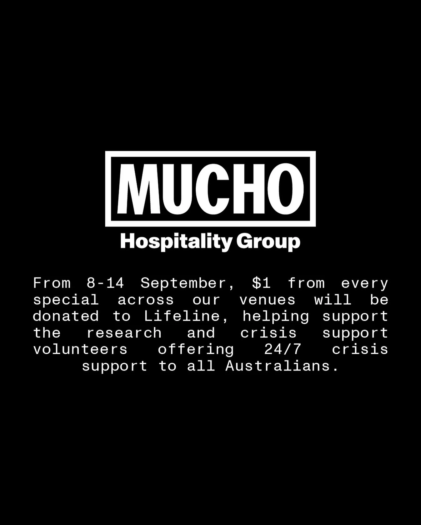 Join us to help raise funds for Lifeline this National Suicide Prevention Week