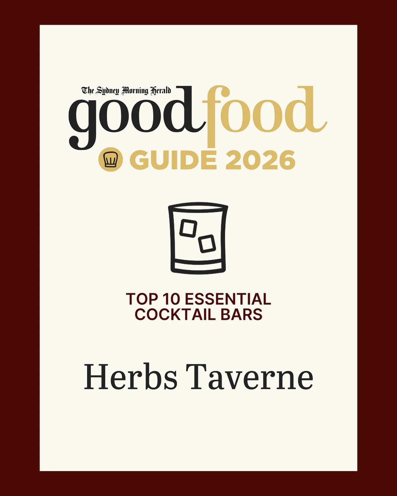 Thank you so much @goodfoodau &amp; @sydneymorningherald for including Herbs in Sydney&rsquo;s Top 10 Essential Cocktail Bars! 

Thanks for loving Herbs. 🧡

#HerbsTaverne