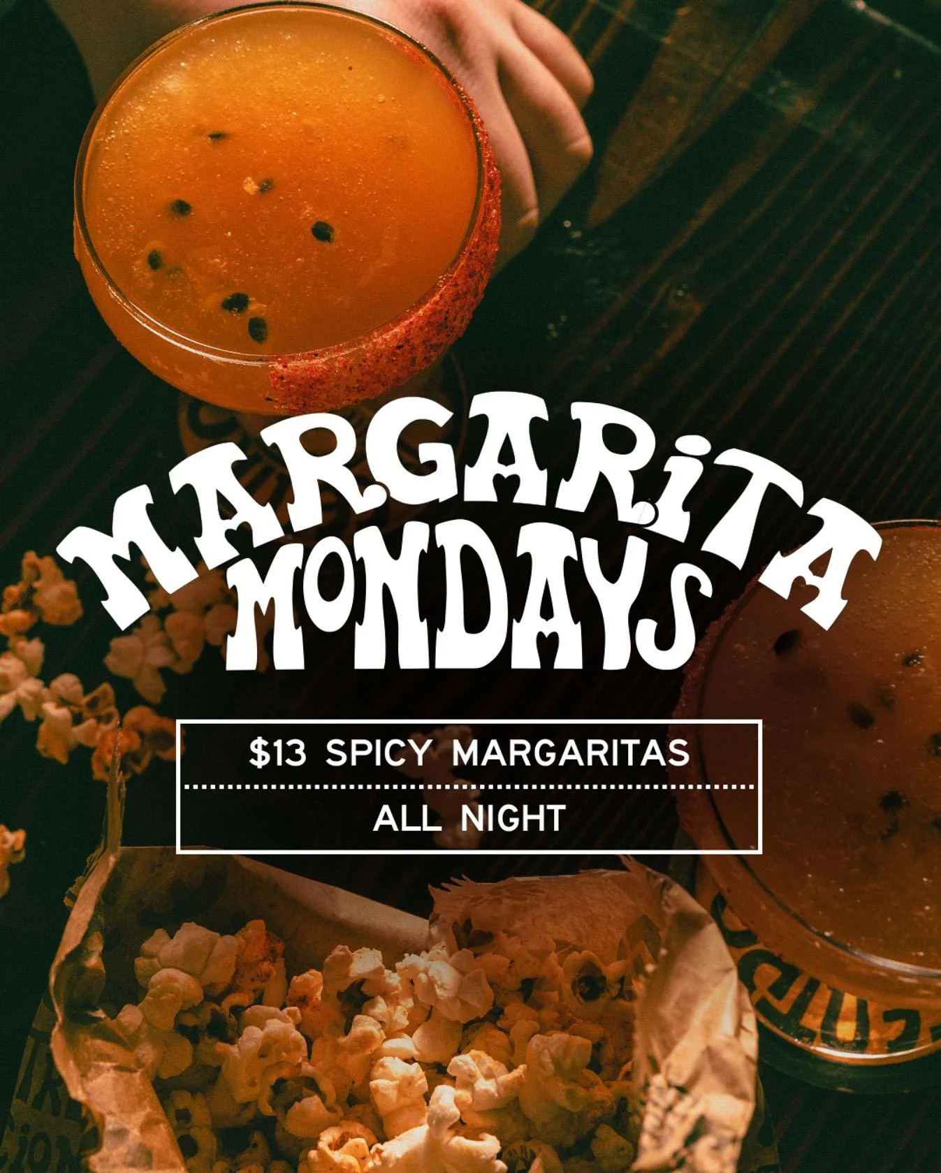 Margarita Mondays! 
$13 Spicy Margs, all night! Every Monday. 💚
See you there. 🐸
#Centro86