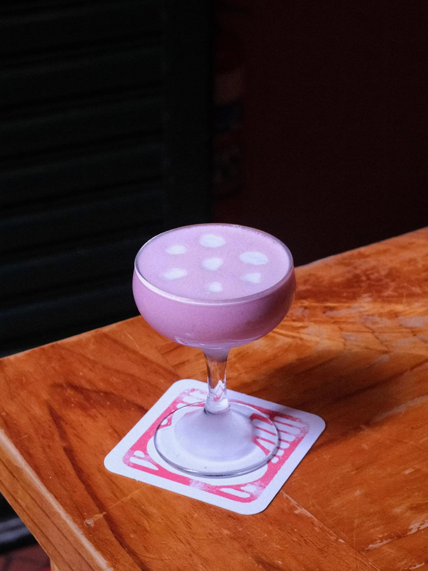 Out of Office OK! ❤️

Reposado, Coffee, Coconut, Blueberry, Lavender, Lime

Sofia&rsquo;s last special! A farewell drink for miss Sofia Sabados! A little espresso martini-ish but also dignified and floral. A delicious, surpising and interesting speci