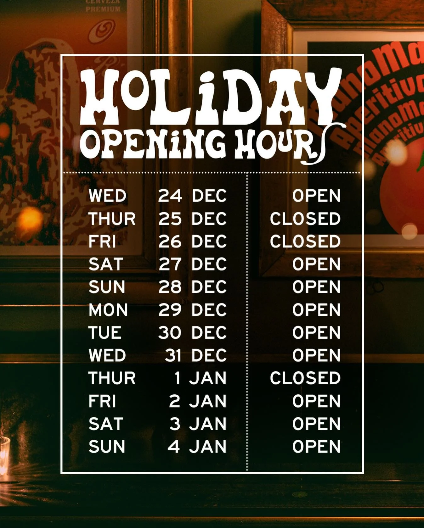 Join us for the silly season! Bookings available #Centro86