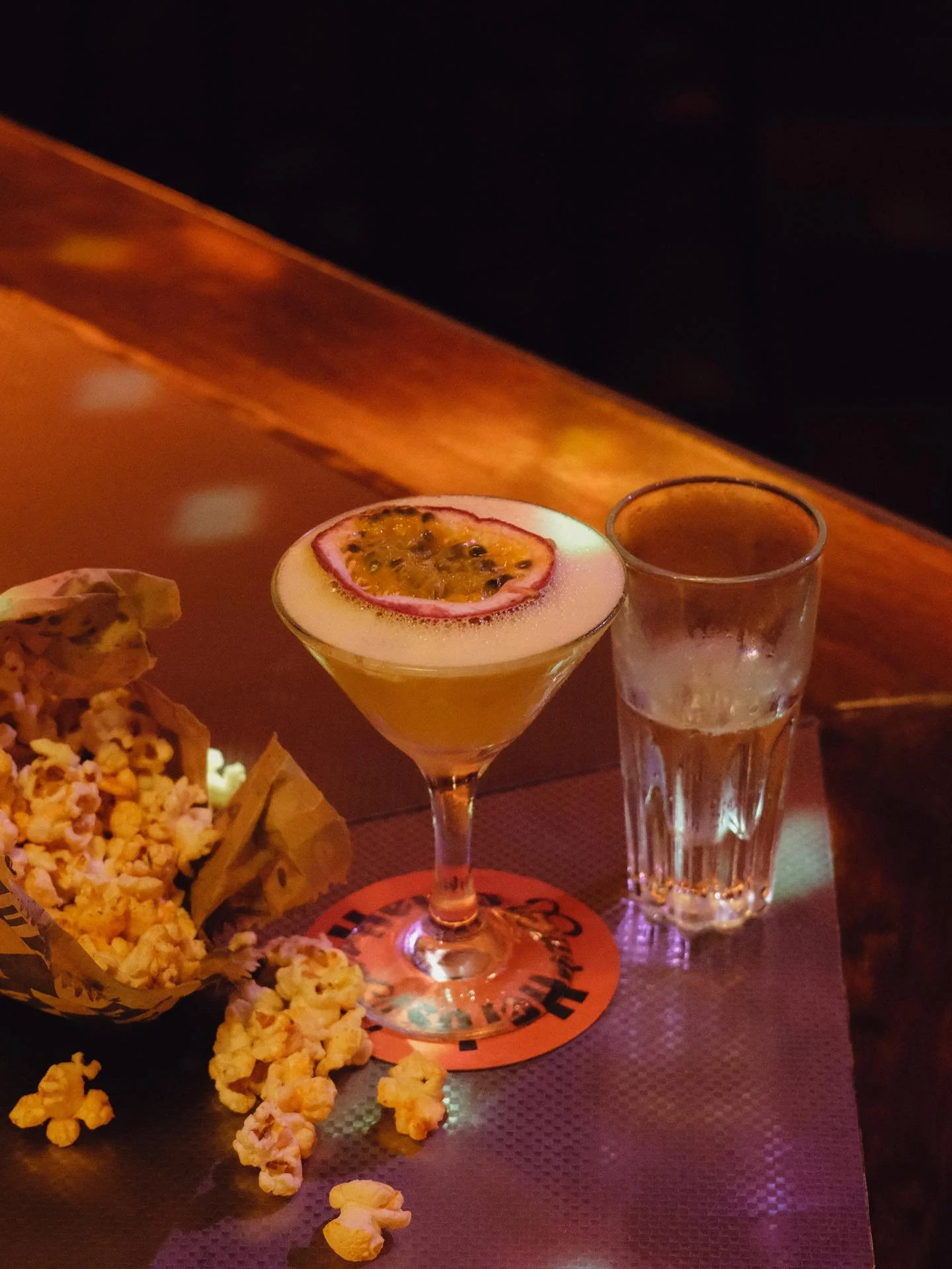 The Pornstar Martini. Our December Monthly Special. 

Vanilla Vodka, Passionfruit, Gentian, Lemon Prosecco. 

The pornstar martini was invented in 2002 and was the absolute high water mark of the silly fruit martini revolution of the time, with a gar